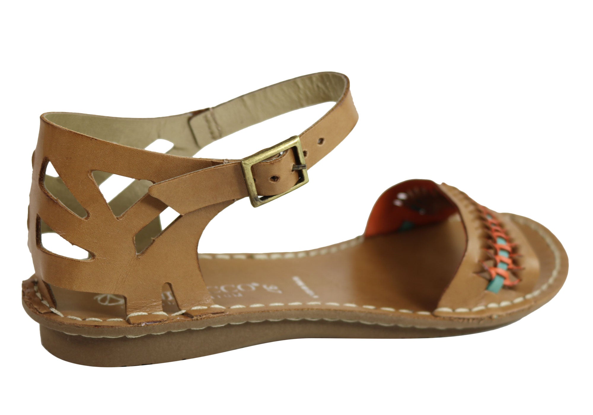 Andacco Seattle Women's Comfortable Flat Leather Sandals - Handmade in Brazil - Perfect for Summer, Beach & Casual Outings