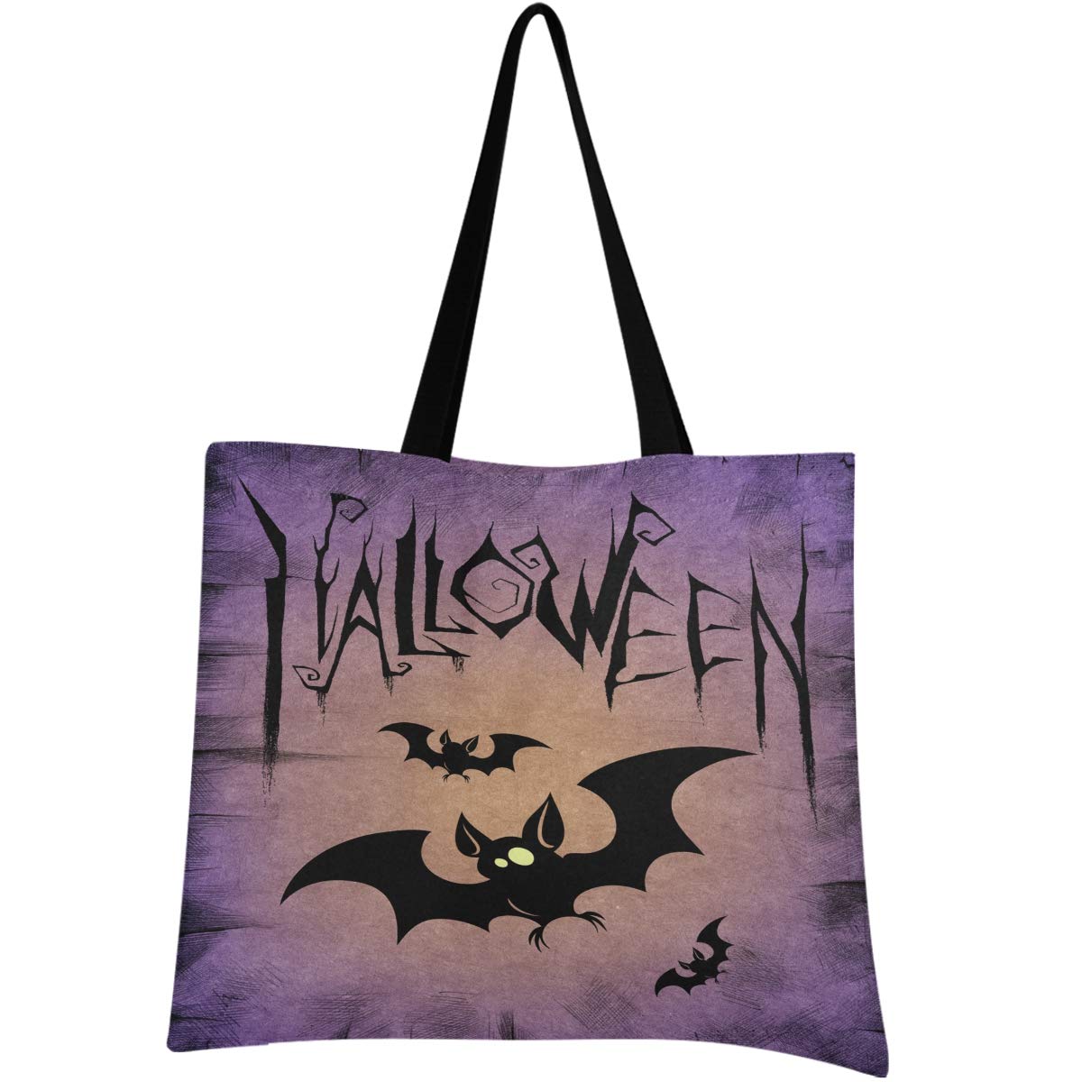 Visesunny Vintage Black Bat Floral Water Resistant Large Tote Bag with Inner Pocket - Halloween Shoulder Bag for Women, Gym, Beach, Travel & Daily Use | Spooky Holiday Gift, Party Accessory & Casual Outing Essential