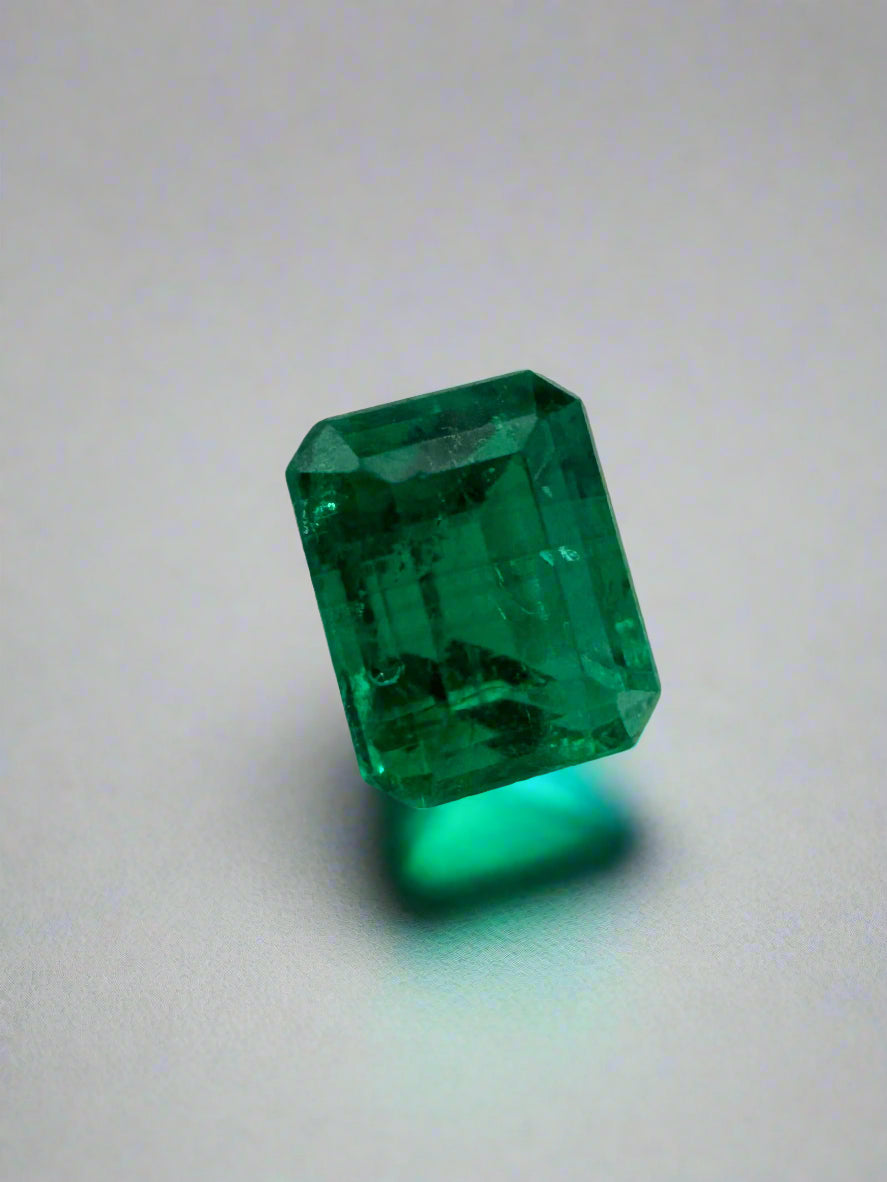 0.62 Carat 5x4mm AAA+ Fine Loose Colombian Emerald Gemstone - Emerald Cut for Jewelry Making, Engagement Rings & Luxury Gifts