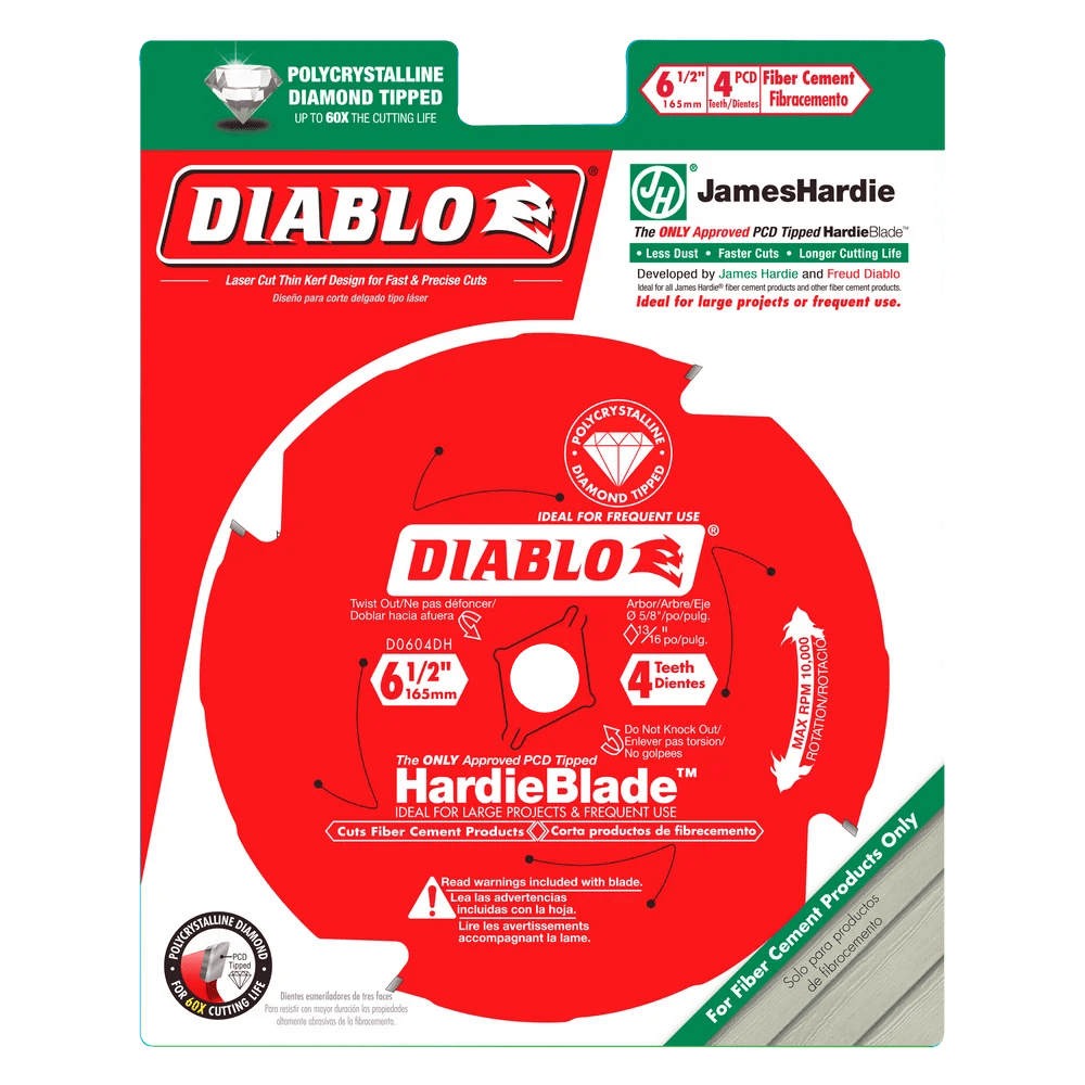 6 1/2 Inch x 4 Tooth Fiber Cement Siding Blade - 5 Pack for Professional Roofing & Siding Installation | Perfect for Cutting Fiber Cement Boards & Exterior Renovations