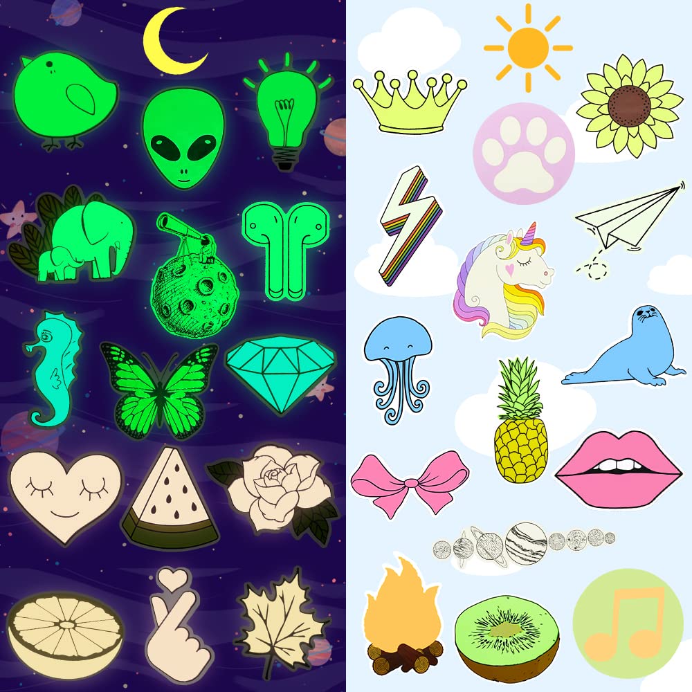 50pcs Glow in The Dark Stickers for Kids Room - Self-Adhesive Wall Decals, Luminous Star & Moon Stickers for Bedroom Decor - Perfect for Night Lights, Nursery, Playroom & Sleep Aid