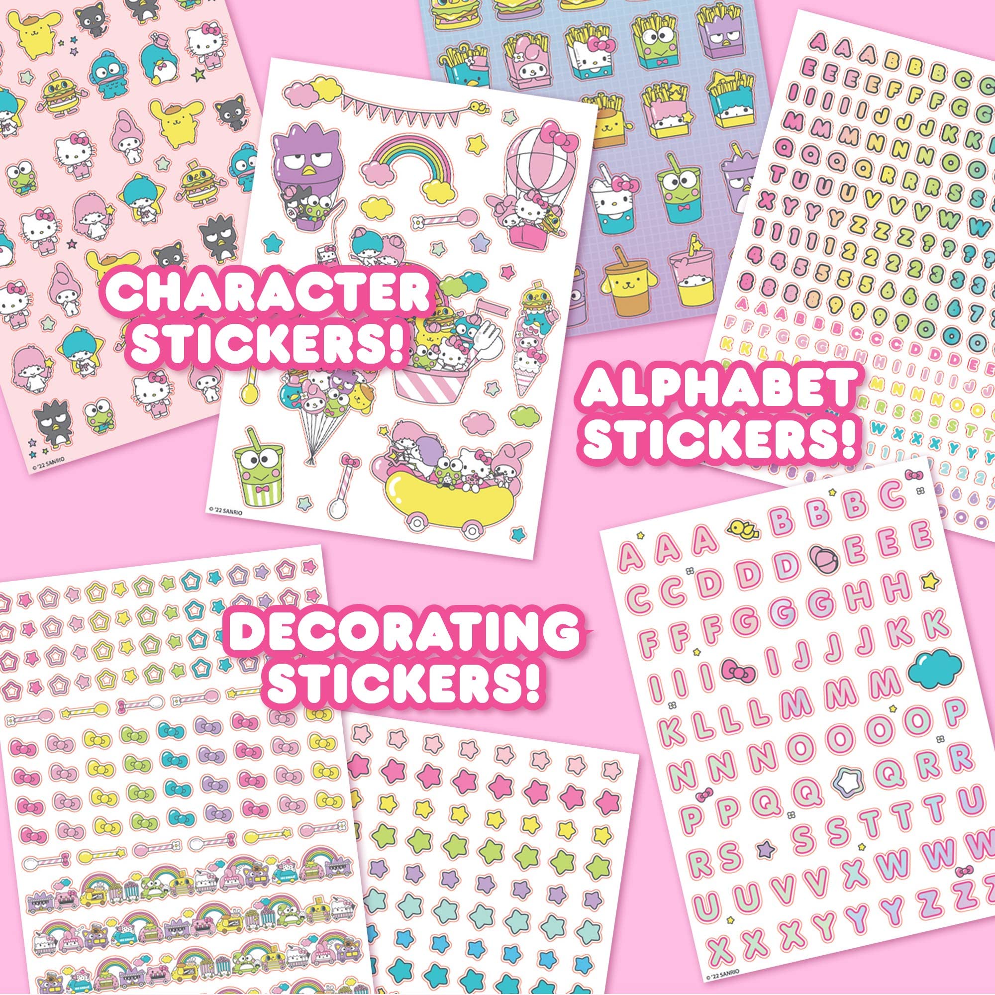 Sanrio Hello Kitty & Friends 1500+ Kawaii Stickers Set - Hello Kitty, Chococat, My Melody, Keroppi, Badtz-Maru, Pompompurin - Cute Gift for Kids, Teens, Girls & Adults - Perfect for Scrapbooking, Journals, Laptops & Water Bottles