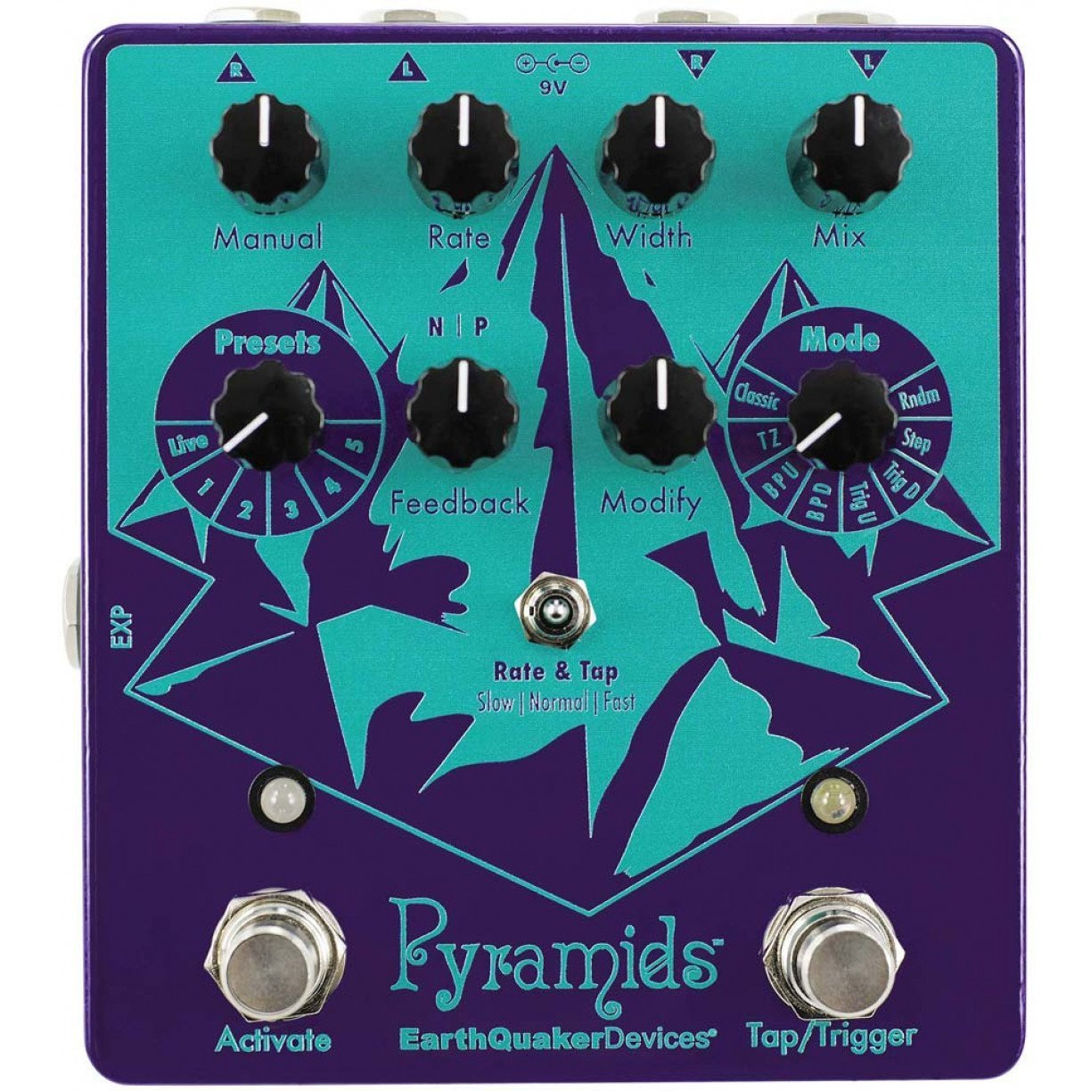 Earthquaker Devices Pyramids Stereo Flanger Pedal - Vintage-Inspired Analog Flanger Effects for Guitar & Bass - Perfect for Studio Recording & Live Performances