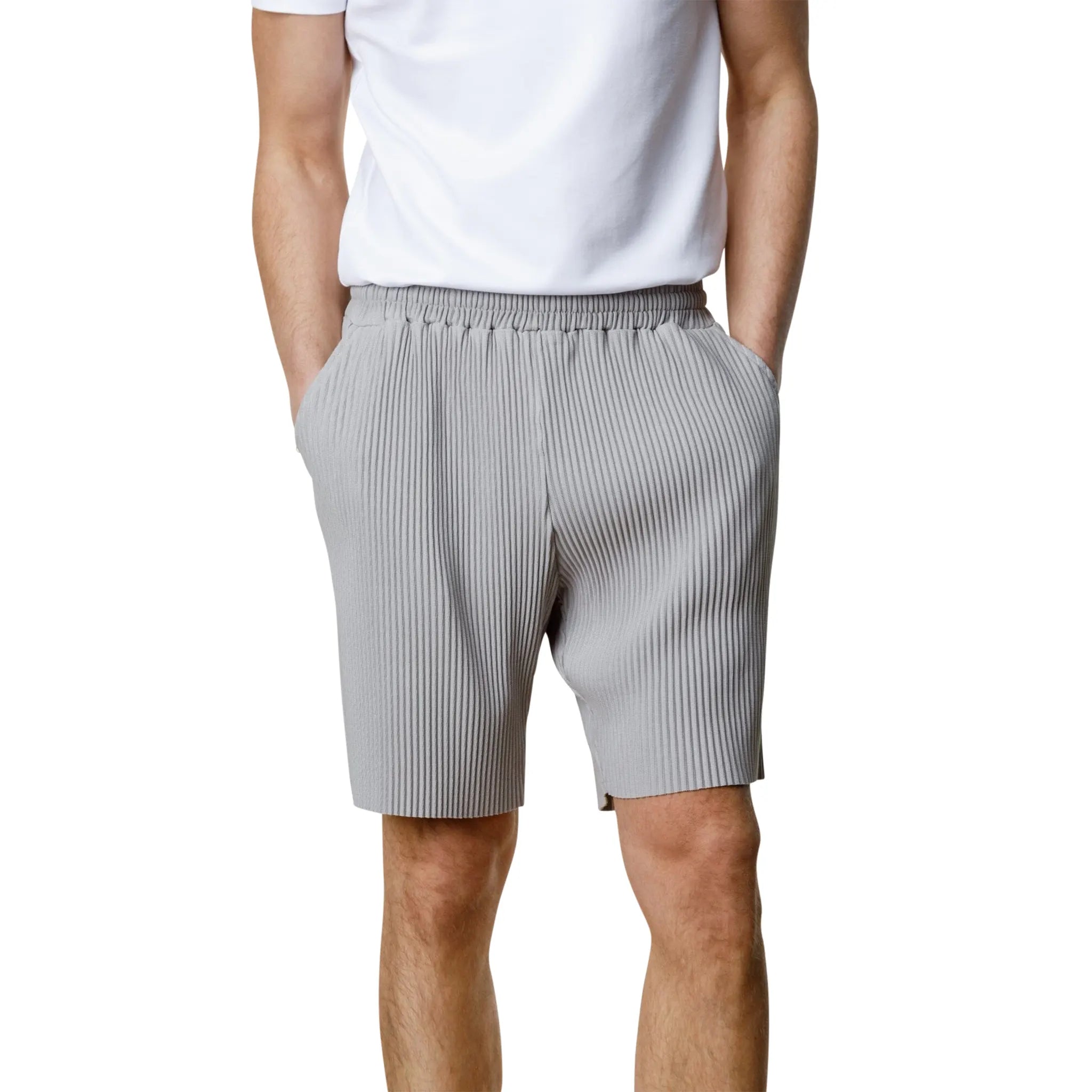 Belier Pleated Light Grey Shorts for Women - High Waisted Casual Summer Shorts | Perfect for Beach, Travel, and Everyday Wear