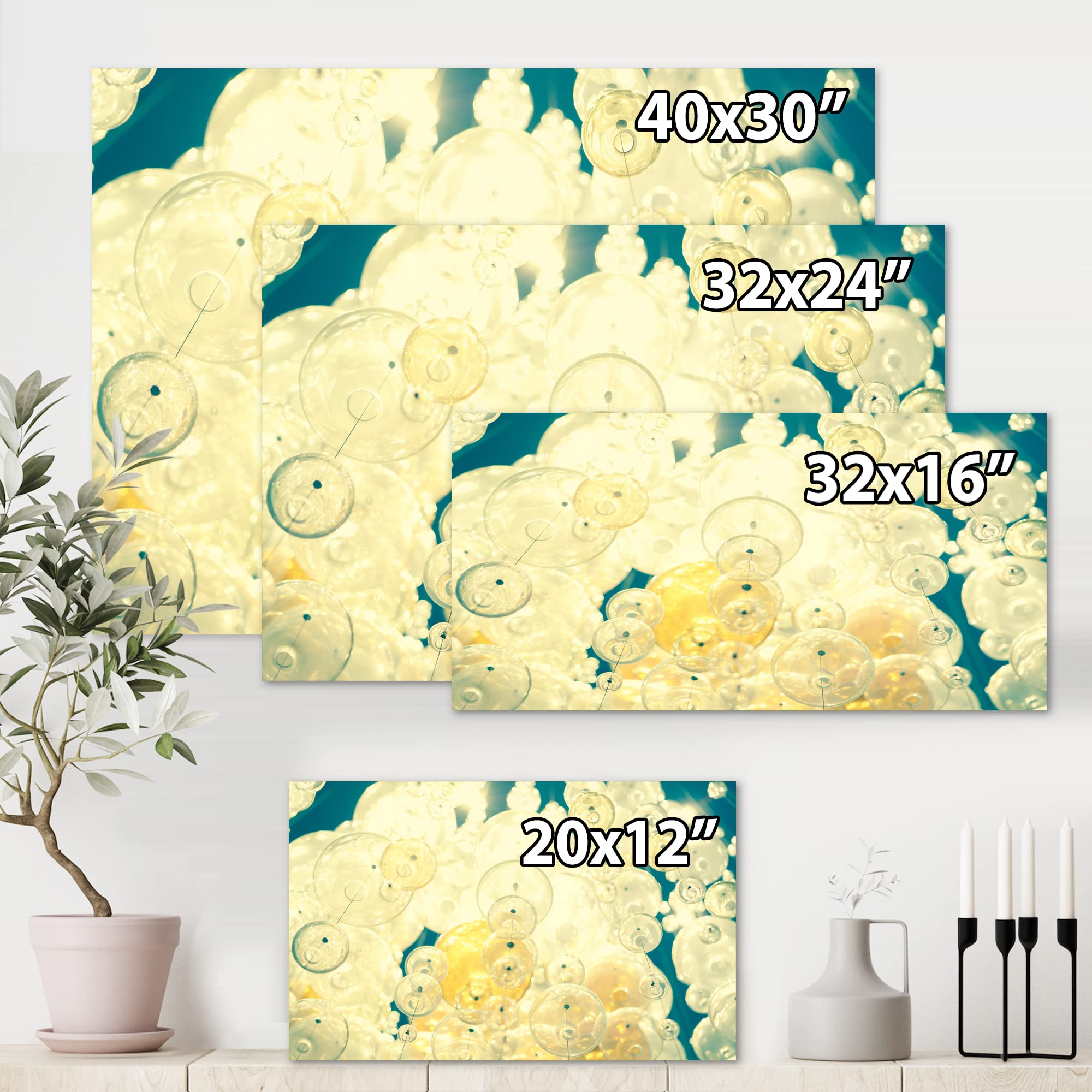 Abstract Ball Chandelier II - Modern Canvas Wall Art for Living Room, Bedroom & Office Decor