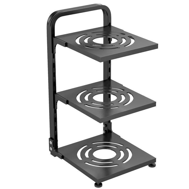 3-Tier Pots and Pans Organizer - Space Saving Kitchen Storage Rack for Cabinets & Countertops - Milo Cookware Organizer for Pots, Lids & Utensils - Perfect for Small Kitchens & Pantry Organization