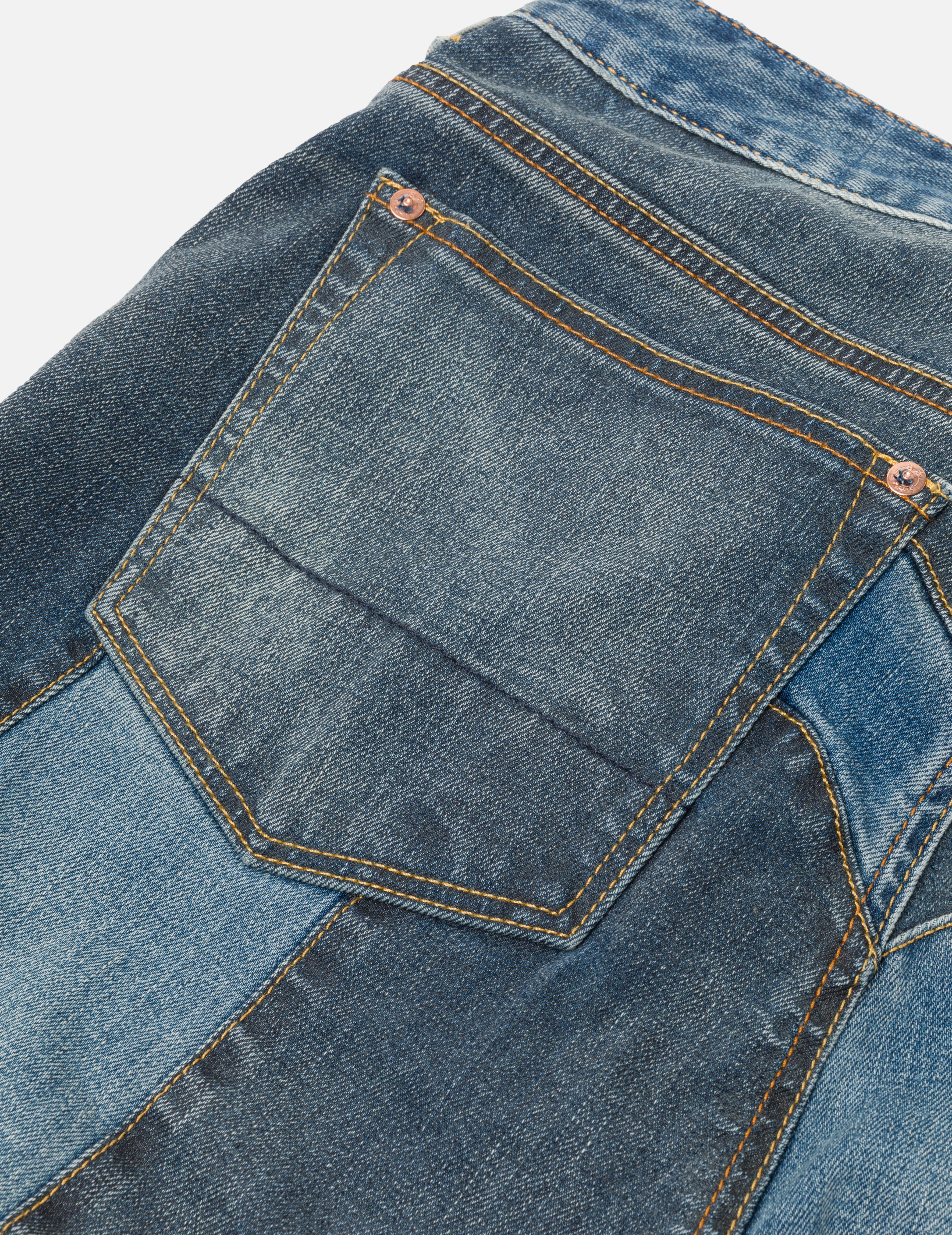 2-Tone Inserted Daicock Regular Fit Jeans #2000 - Classic Denim Pants for Men, Comfortable Straight Leg Jeans for Casual Wear, Work & Everyday Outfits