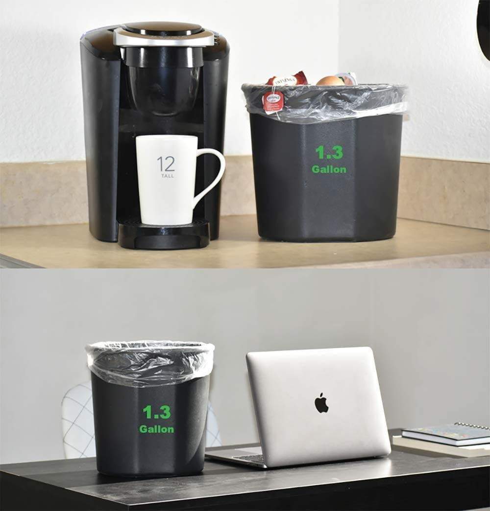 1.2 Gallon (5 Liter) Small Trash Bags - 440 Count Clear Plastic Wastebasket Liners for Bathroom, Home & Office Bins | Perfect for Kitchen, Bedroom, Bathroom & Office Waste Disposal