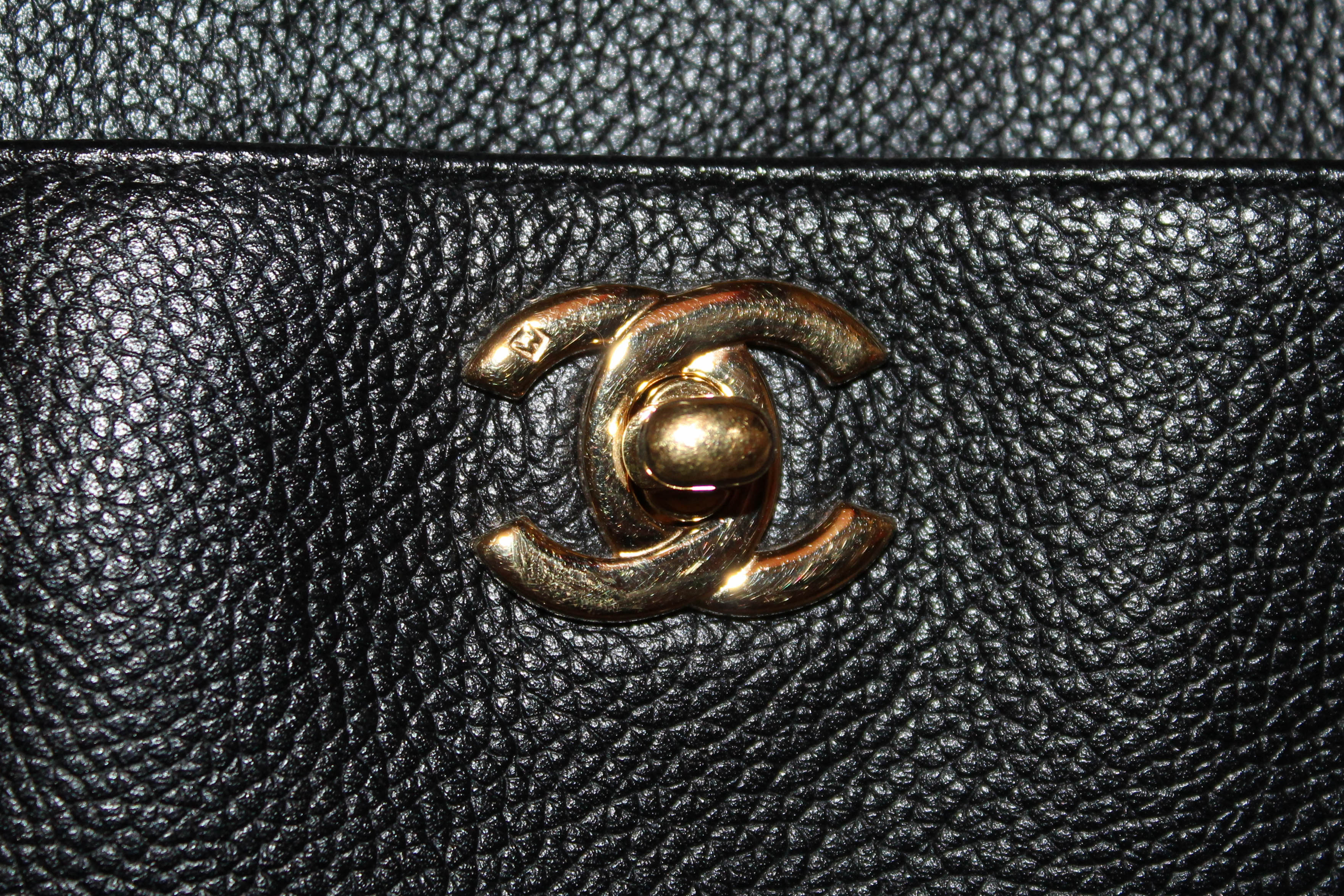 Authentic Chanel Black Caviar Leather Cerf Tote Shoulder Bag for Women - Luxury Designer Handbag for Work, Travel & Everyday Use