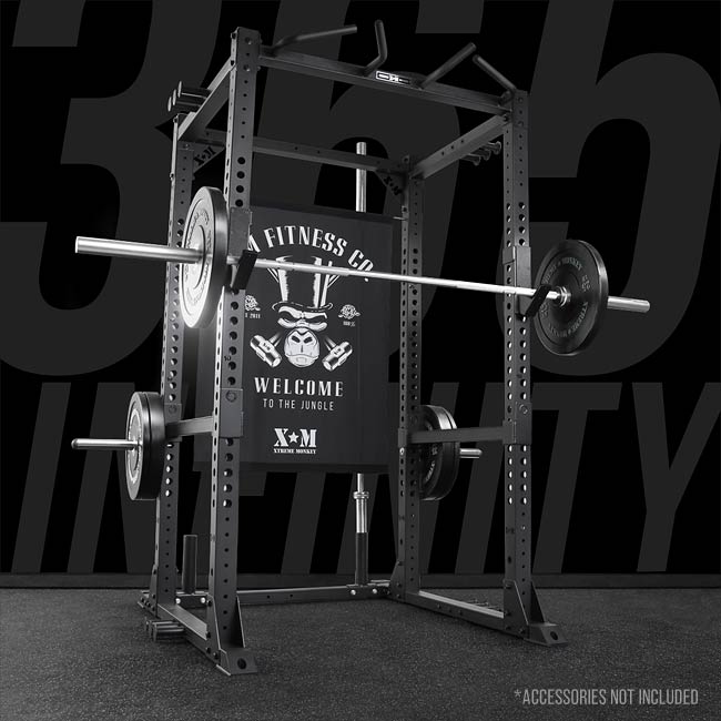 XM FITNESS 365 Infinity XL Power Rack - 8ft Heavy Duty Squat Rack for Home Gym | Strength Training Equipment for Weightlifting & CrossFit Workouts