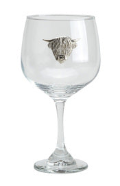 Highland Cow Gin Glass - Unique Handmade Scottish Highlands Themed Drinking Glass for Gin, Whiskey, and Cocktails - Perfect for Home Bar, Gifts, and Themed Parties