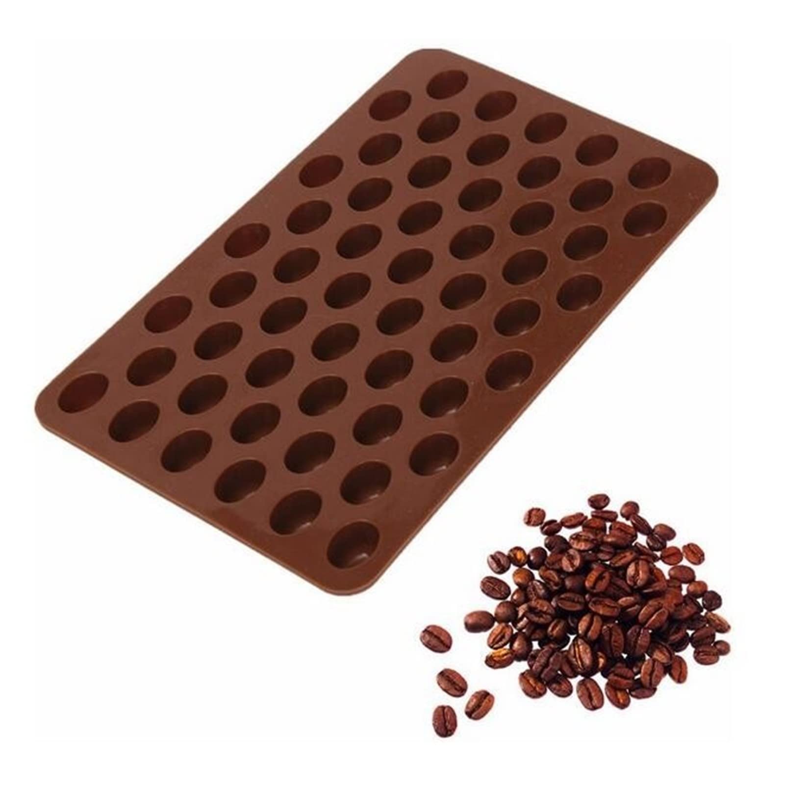 Premium Silicone Coffee Bean Mold - Chocolate Candy & Ice Cube Tray for Baking, Cake Decorating, and DIY Desserts | 2-Piece Set | Non-Toxic, Flexible & Reusable Kitchen Bakeware Tool for Home Chefs and Party Planners