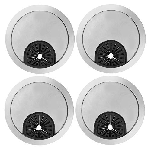 **4-Pack Durable Non-Slip Desk Hole Covers - Brushed Alloy Cable Grommets for Computer, Office & School Tables - Easy Installation for Wire Management (50mm)**    *(Perfect for organizing cables, reducing clutter, and protecting desks from scratches in home offices, classrooms, or workspaces.)*