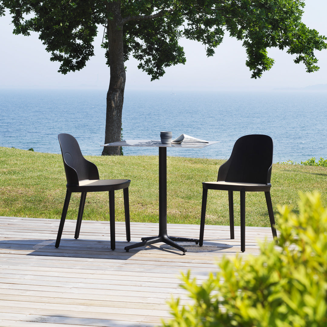 Allez Square Outdoor Cafe Table - Durable Metal Bistro Set for Patio, Garden, Restaurant - Weather-Resistant & Easy to Clean - Perfect for Dining, Coffee, Socializing Outdoors