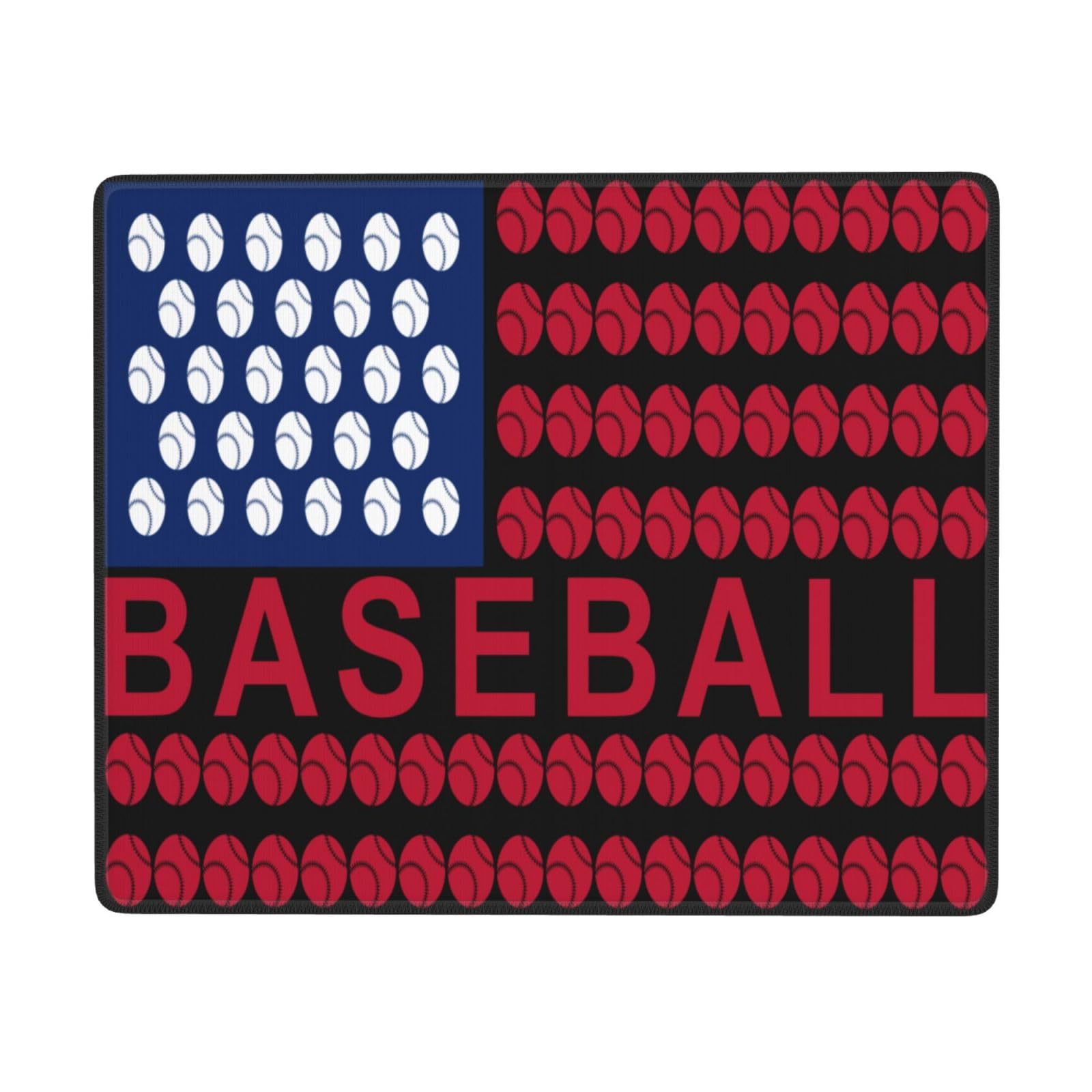 SIYTUAU USA Flag Baseball Mouse Pad - 7x9 Inch Waterproof Non-Slip Rubber Gaming Mousepad for Laptop & Office Use - Perfect for Gamers, Workstations & Patriotic Decor