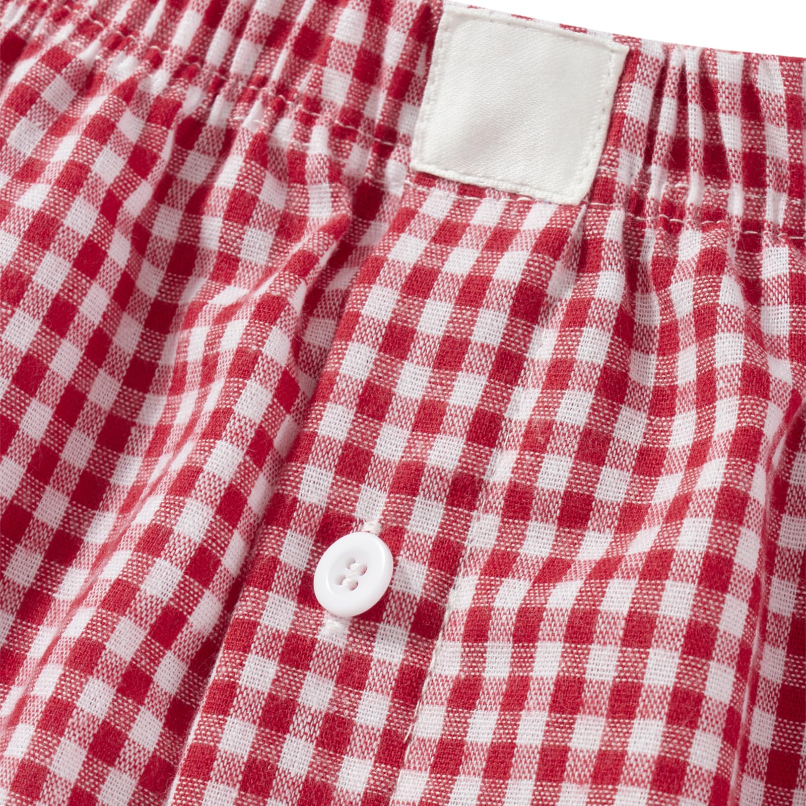 Women's Cute Gingham Pajama Shorts - Y2K Micro Boxer Sleep Shorts with Button Plaid Design | Perfect for Lounge Wear, Sleepwear & Summer Comfort