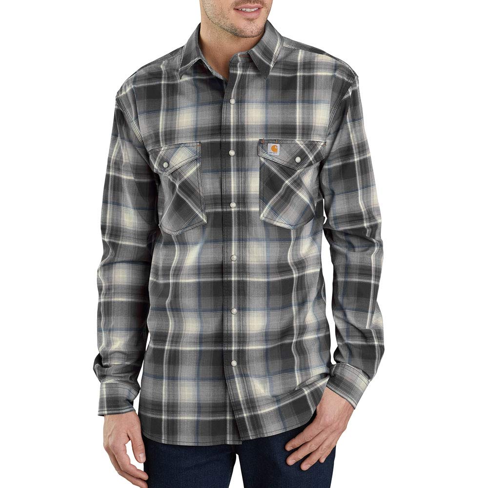 Carhartt Men's Big & Tall Rugged Flex Bozeman Long Sleeve Work Shirt - Durable Flannel Shirt for Outdoor Work, Hunting & Casual Wear