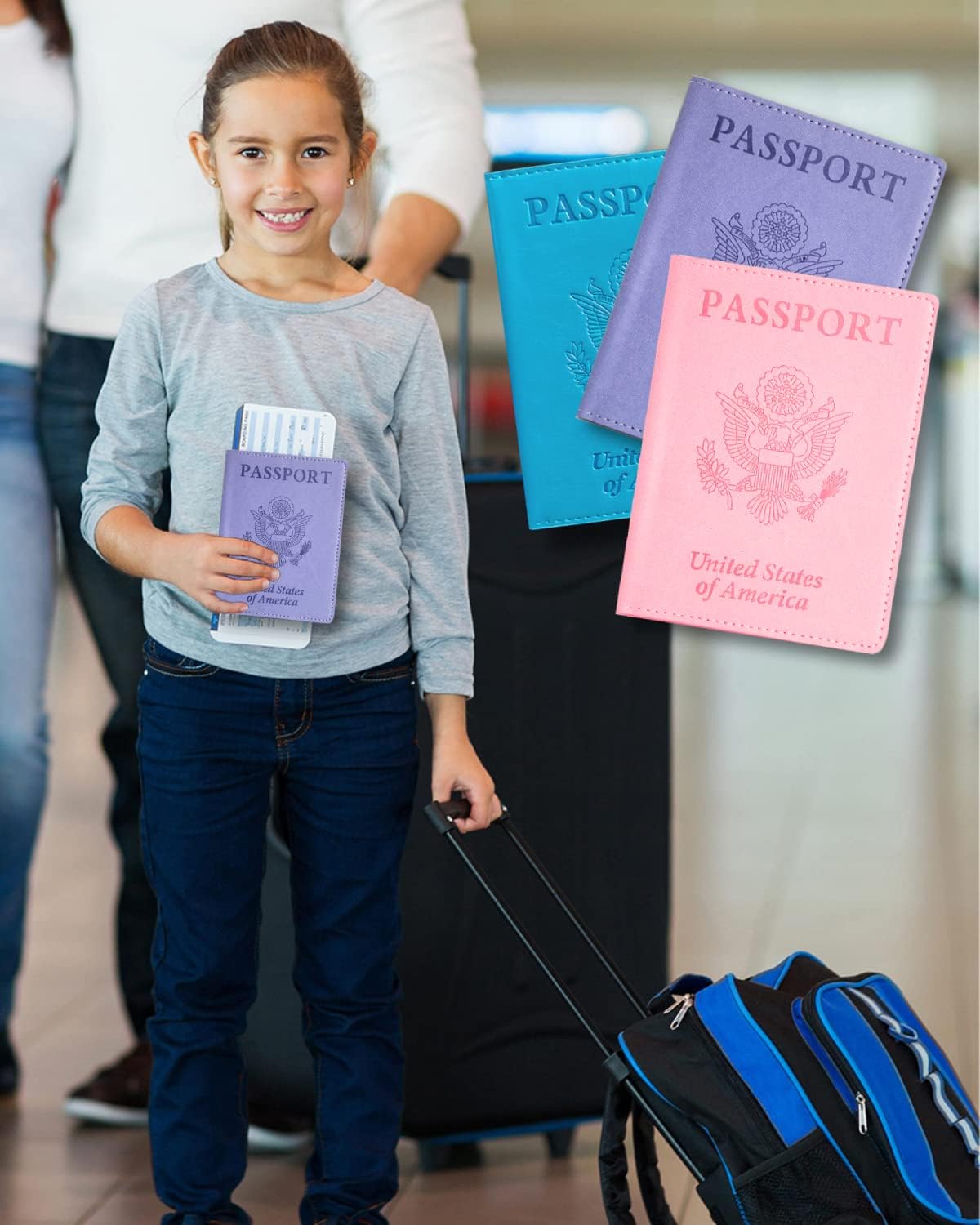 Slim RFID Passport Holder for Women - Travel Essentials & Vaccine Card Combo