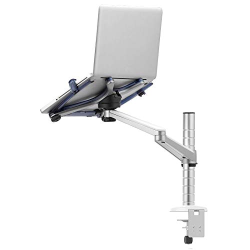 360° Rotating Aluminum Alloy 2-in-1 Tablet & Laptop Stand - Adjustable Dual Arm Desktop Holder for Office, Home & Bedroom Use - Perfect for Work, Study & Entertainment