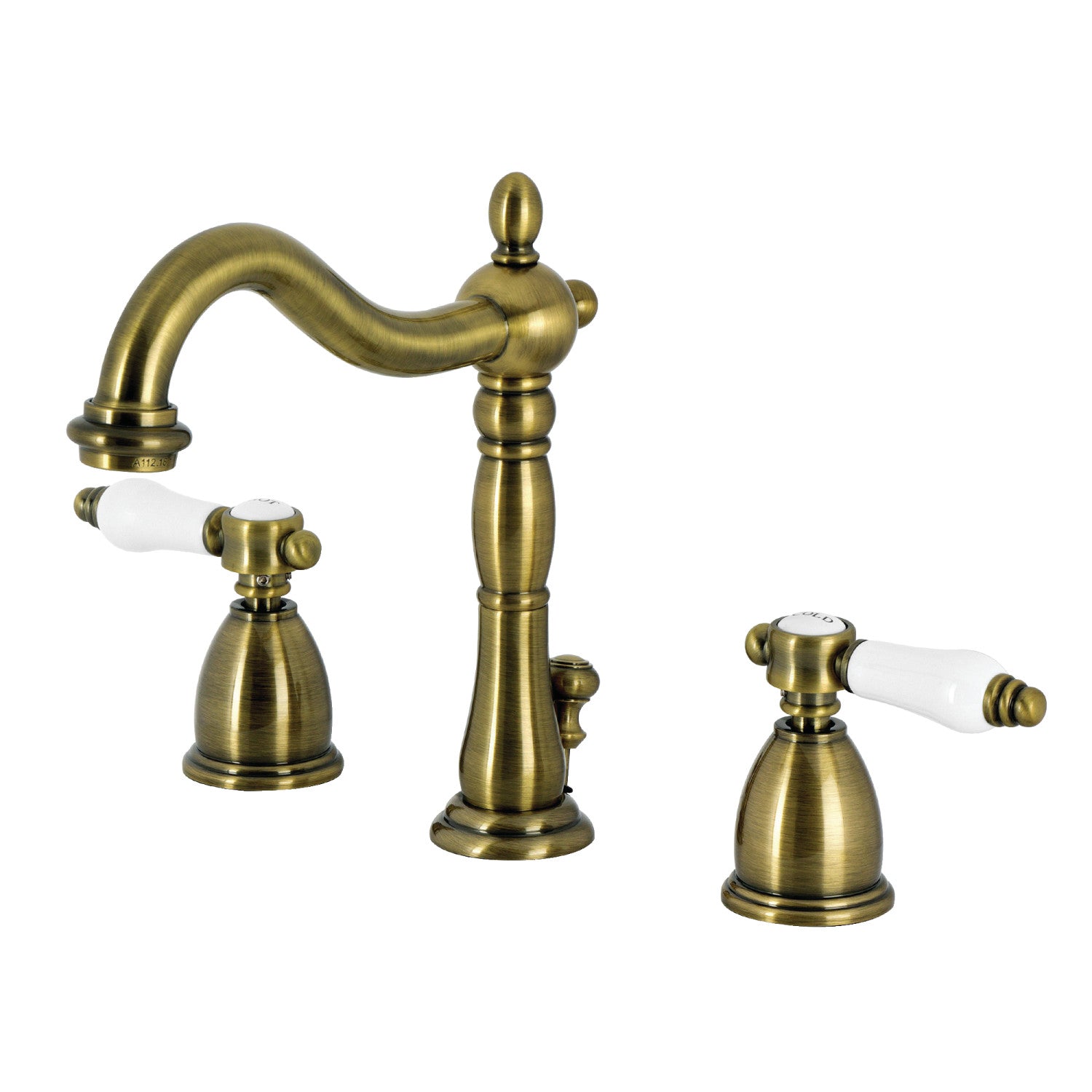Bel Air KB1973BPL Widespread Bathroom Faucet with Brass Pop Up Drain in Antique Brass Finish - Perfect for Vintage Style Bathroom Renovations and Luxury Home Upgrades
