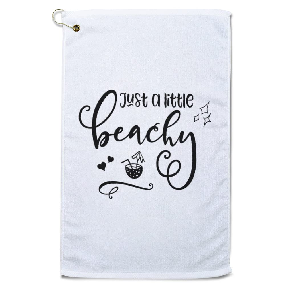 Custom Printed Golf Towel - Soft Cotton Beach & River Design - Perfect for Golf, Beach Trips & Outdoor Activities