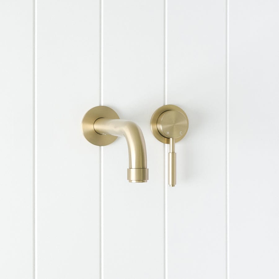 Melbourne Wall Mounted Spout and Mixer - Warm Brushed Nickel Finish for Bathroom and Kitchen Sink Faucets | Modern Waterfall Design for Stylish Home Decor