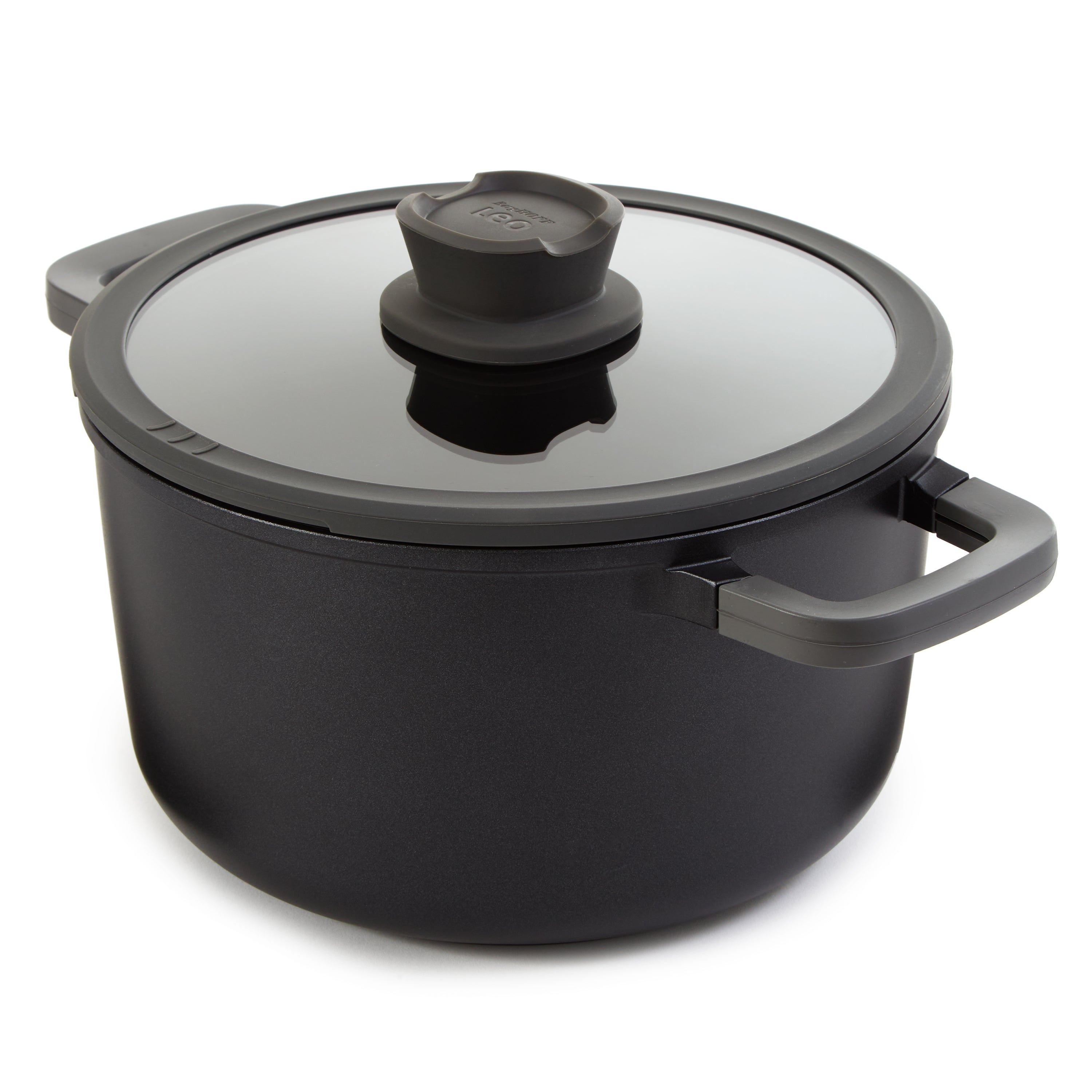 BergHOFF Leo Stone+ Nonstick Ceramic 10-Inch Stockpot 5.9 Quart with Lid - Eco-Friendly Recycled Material - Perfect for Soups, Stews & Pasta Cooking