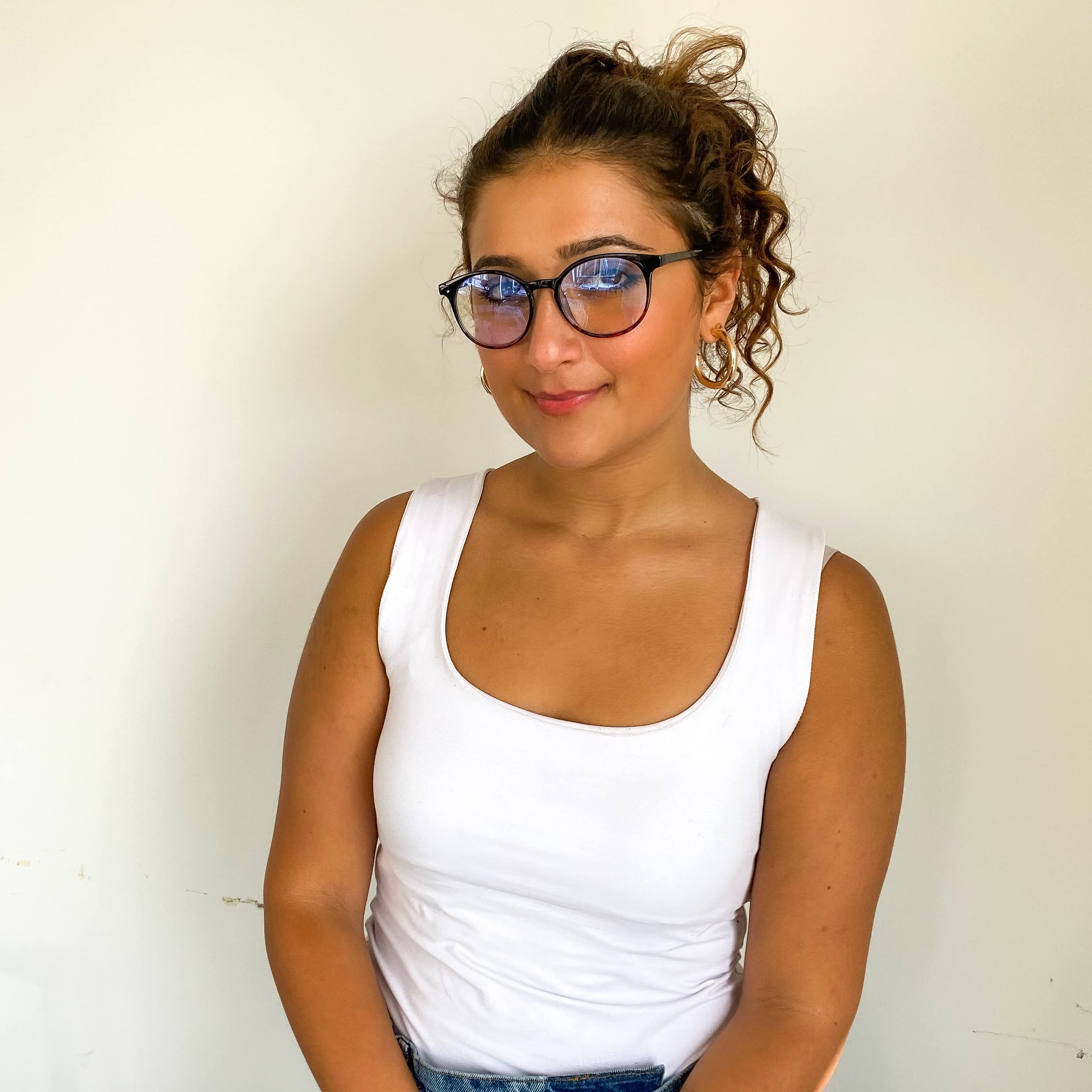 Blue Light Blocking Glasses for Computer & Gaming - UV Protection, Anti-Glare, Reduce Digital Eye Strain - Trendy Round Frame (Black Tortoise) - Perfect for Office Work, Online Classes & Nighttime Screen Use