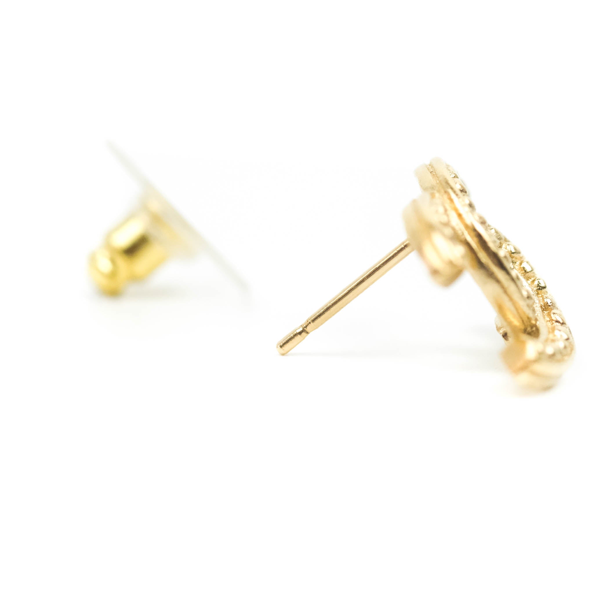 Chanel CC Logo Stud Earrings in Gold Tone - 21P Collection - Perfect for Parties, Weddings & Everyday Elegance
