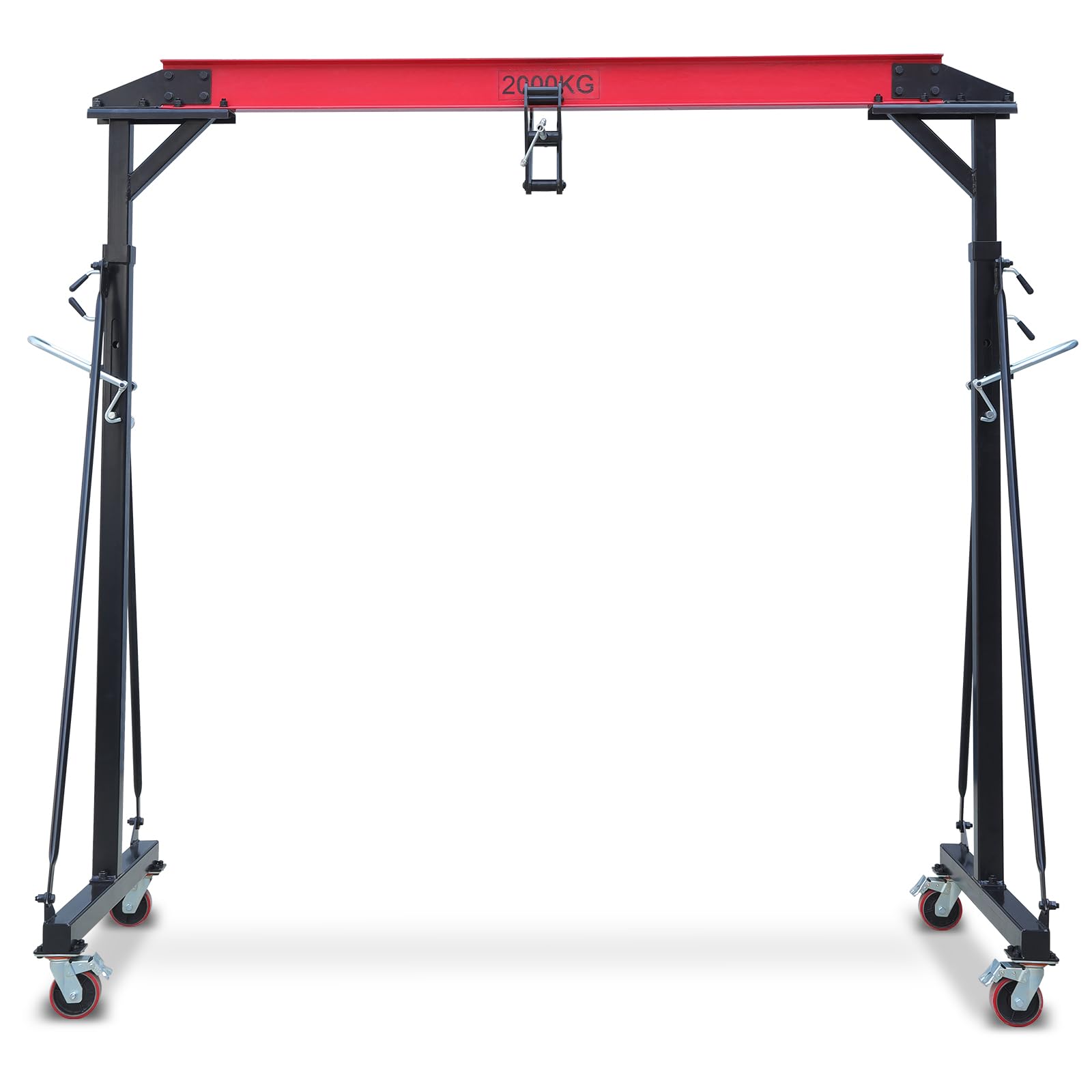 2 Ton Adjustable Gantry Crane - 4400 lbs Capacity Heavy Duty Portable Hoist with 100.4