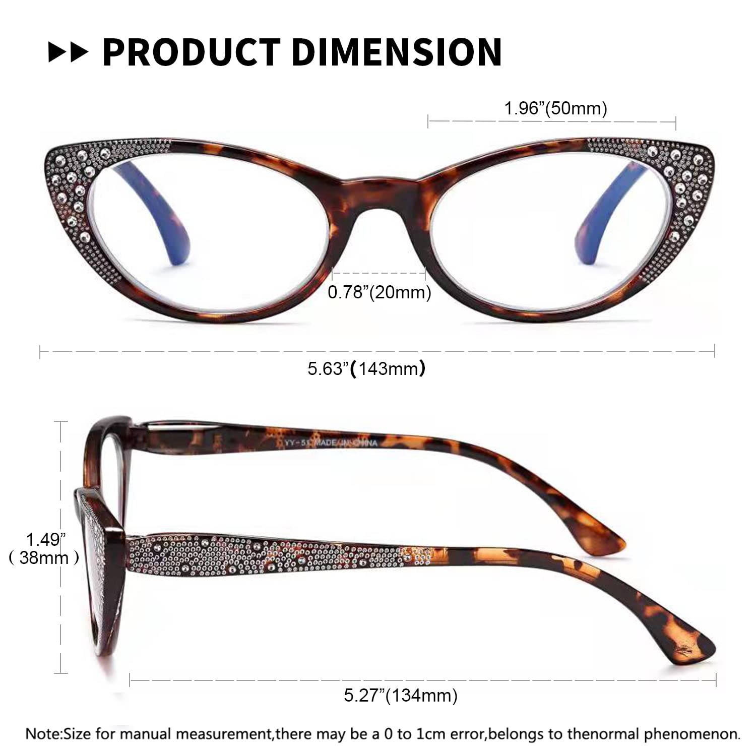 Blue Light Blocking Cat Eye Reading Glasses for Women - 3 Pack Computer Readers with Spring Hinge (2.50 Magnification) - Anti Glare UV Protection Eyewear for Office, Reading & Screen Time