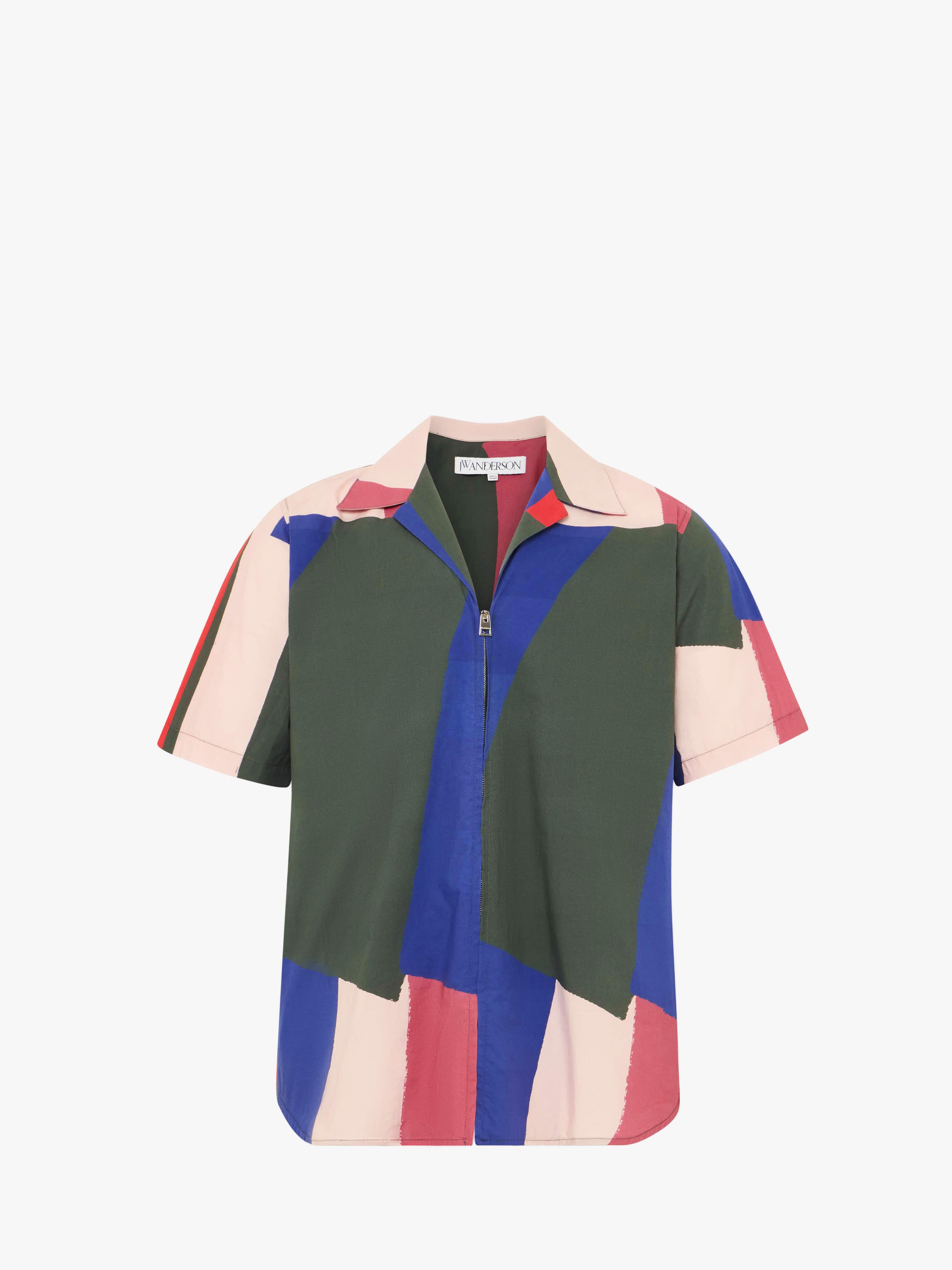 Stylish Short Sleeve Printed Zip-Up Shirt for Men - Multi-Color Casual Wear (SH0348PG1727) - Perfect for Summer Outings, Beach Parties & Street Fashion