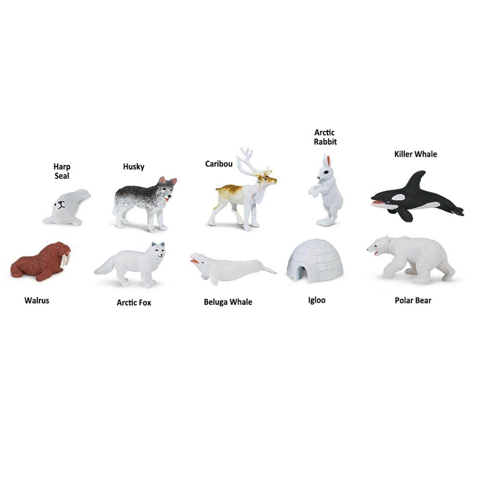 Safari Ltd Arctic Animals Mini Figures - Bulk Bag of 12 Realistic Polar Animal Toys for Kids - Perfect for Educational Play, Collecting & Diorama Scenes