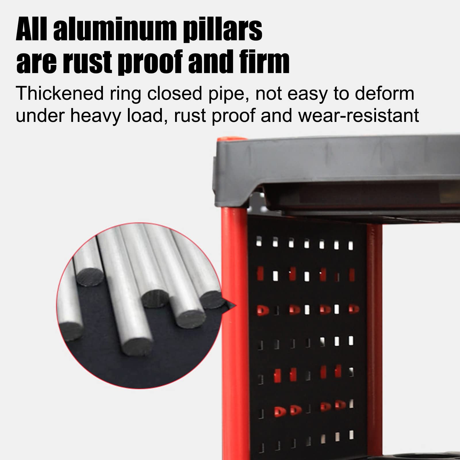 Professional Car Detailing Cart with 4 Side Hanging Plates & Hooks - Mobile Utility Organizer for Mechanics & Auto Detailers - Perfect for Car Wash, Waxing & Repair Workstations