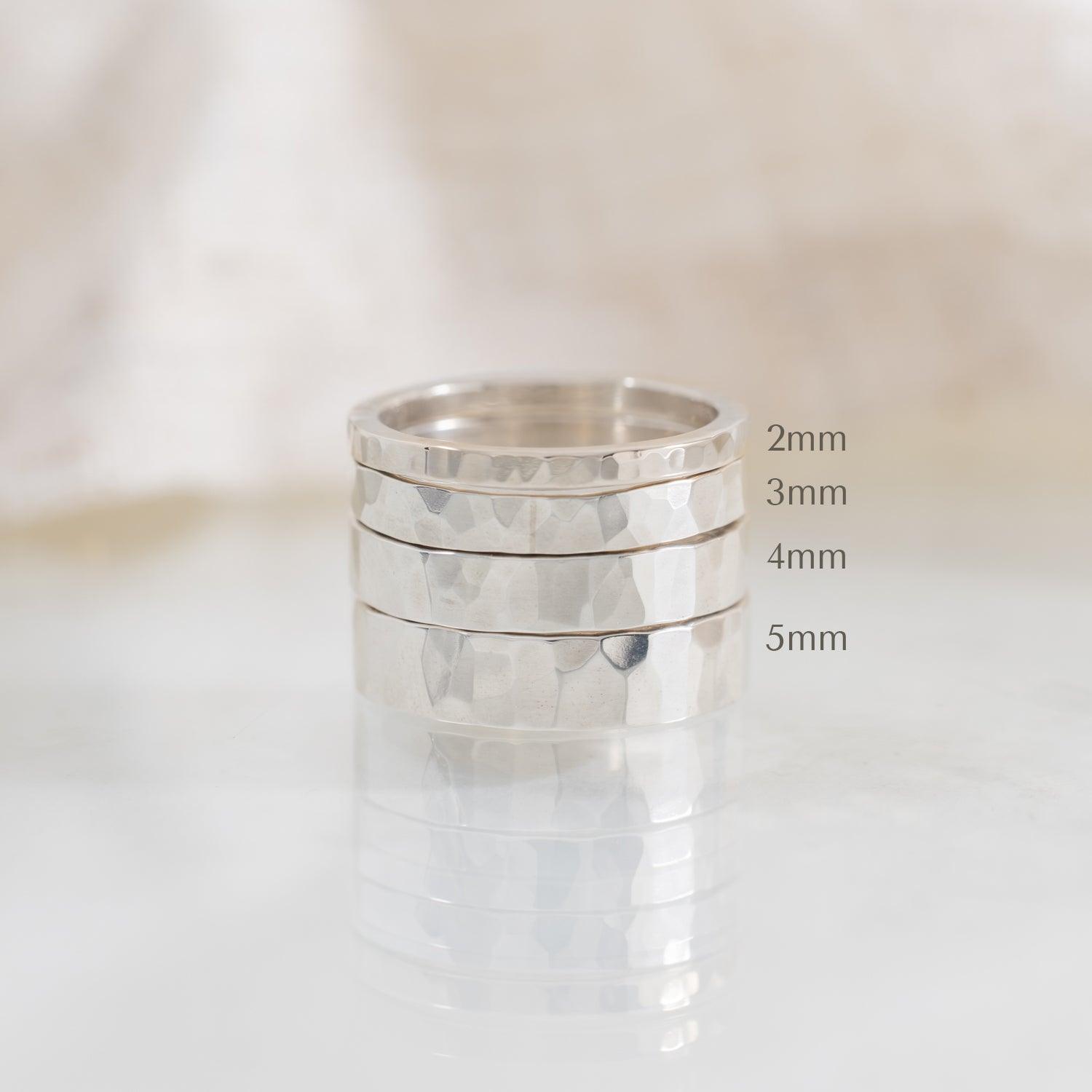 Hammered 3mm Sterling Silver Wedding Band for Men & Women - Durable 925 Silver Ring for Engagement, Anniversary & Everyday Wear