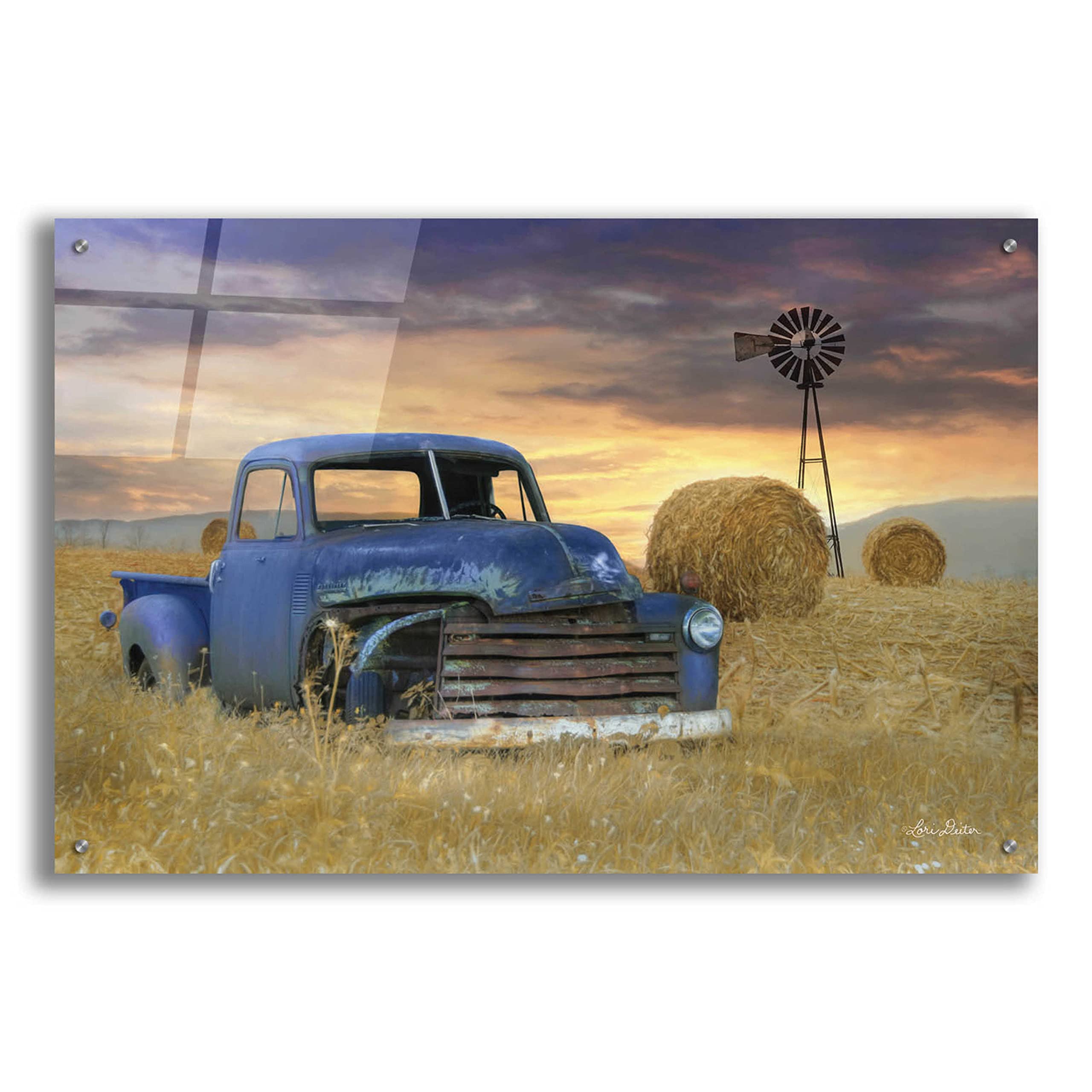 Epic Art 'Old Chevy with Windmill' by Lori Deiter - 36