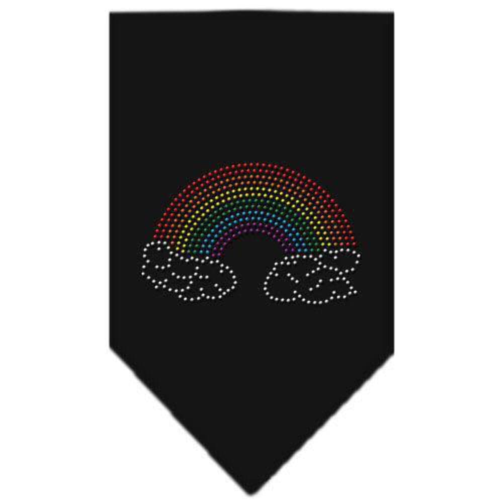 Sparkling Rhinestone Pet Bandana for Dogs - Rainbow & White Small Dog Accessory - Perfect for Parties, Holidays & Special Occasions