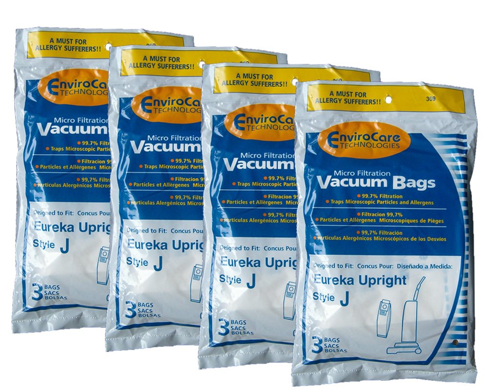 12 Pack Eureka Allergy Vacuum Bags - Compatible with Athena, Boss Power Upright, Power Plus & Limited Edition Models (2270, 2271, 2272, 2273, 2900-2920, 61515, 61515-12, 61995, 2902AV, 2271A) - HEPA Filtration for Dust & Allergens - Perfect for Homes with Pets, Allergies or Asthma Sufferers