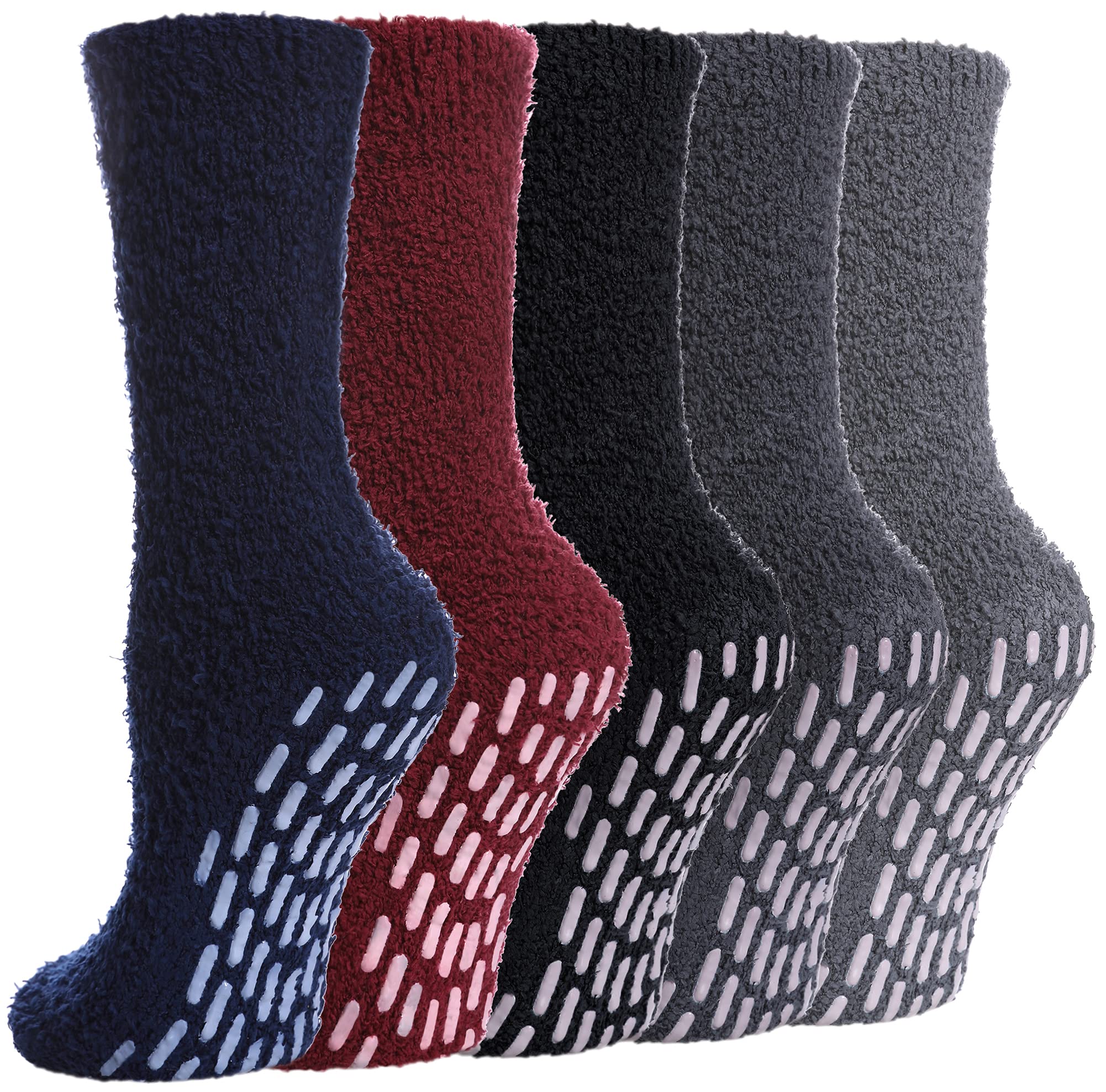 MQELONG Women's Cozy Non-Slip Slipper Socks - Soft Fluffy Fuzzy Grip Socks for Hospital, Home & Winter Warmth - Perfect for Indoor Comfort, Nursing & Relaxation