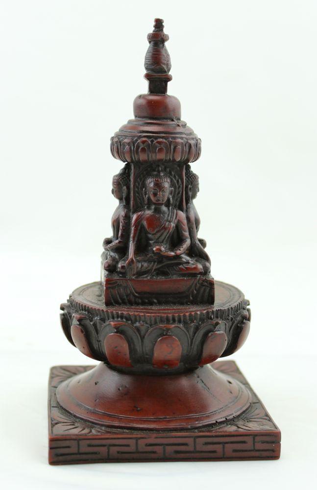 Exquisite Handcrafted Tabletop Buddha Stupa Statue - 4 Inch Mini Buddhist Shrine for Meditation, Home Decor & Spiritual Gifts | Perfect for Altars, Yoga Spaces & Zen Interiors