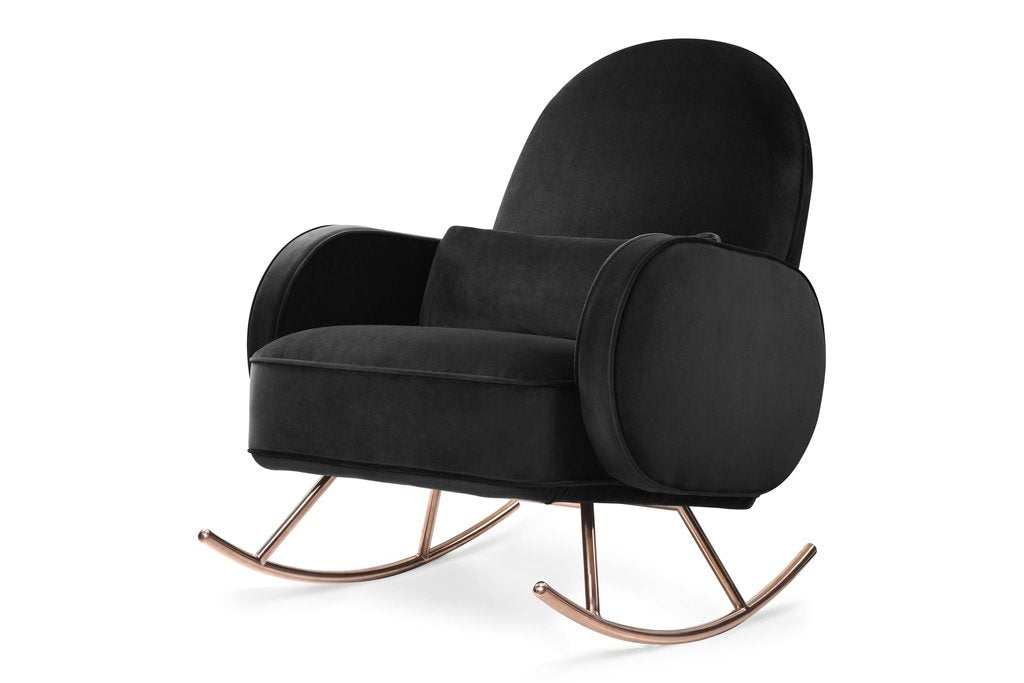 Nursery Works Compass Rocker - Velvet Upholstered Baby Glider Chair for Nursery, Comfortable Rocking Chair for Breastfeeding & Soothing Baby, Perfect for Nursery Decor & Parenting Gifts
