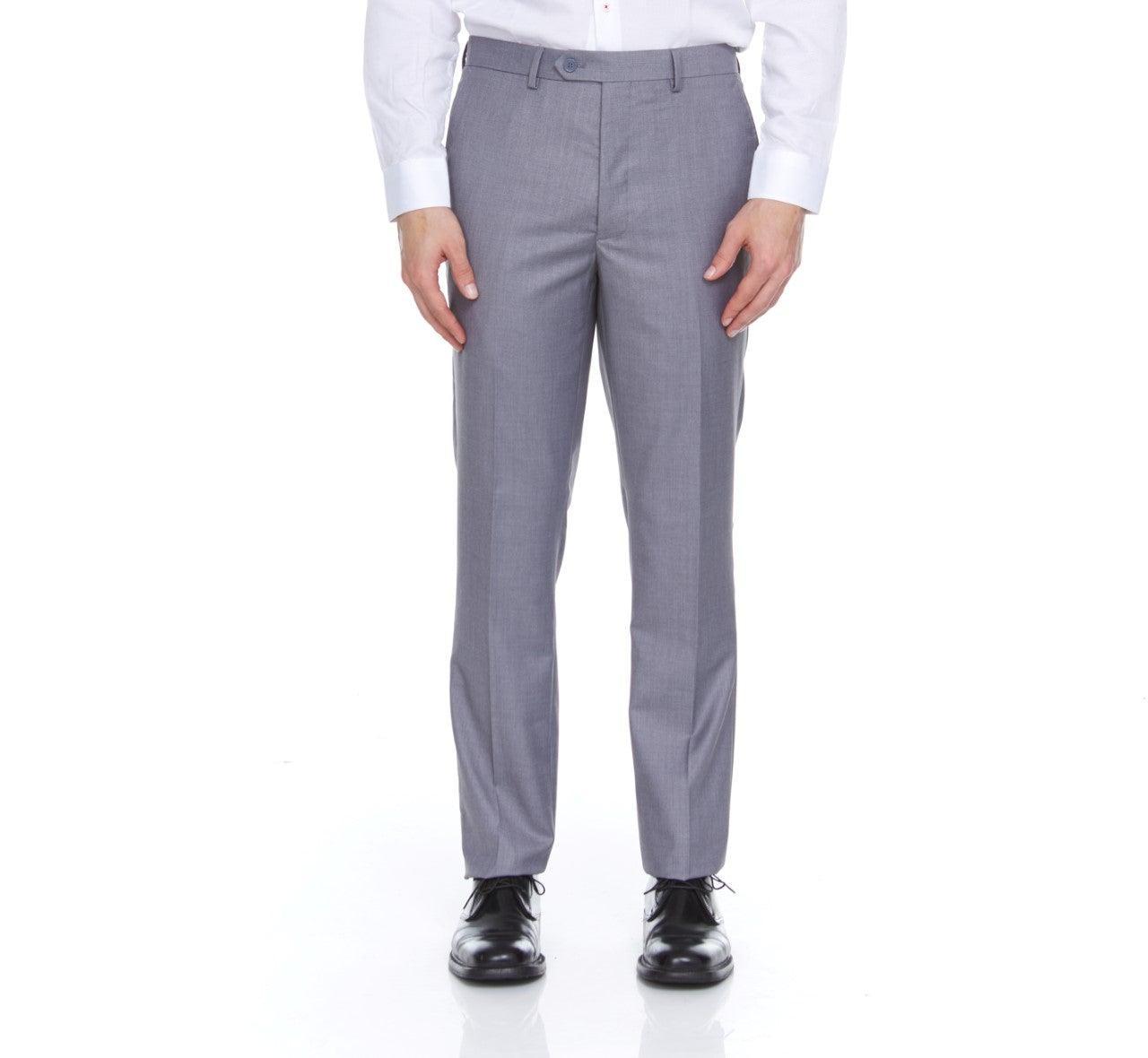 Ferera Collection Men's 3 Piece Modern Fit Suit - Light Gray | Business Formal Attire for Weddings, Office & Special Occasions