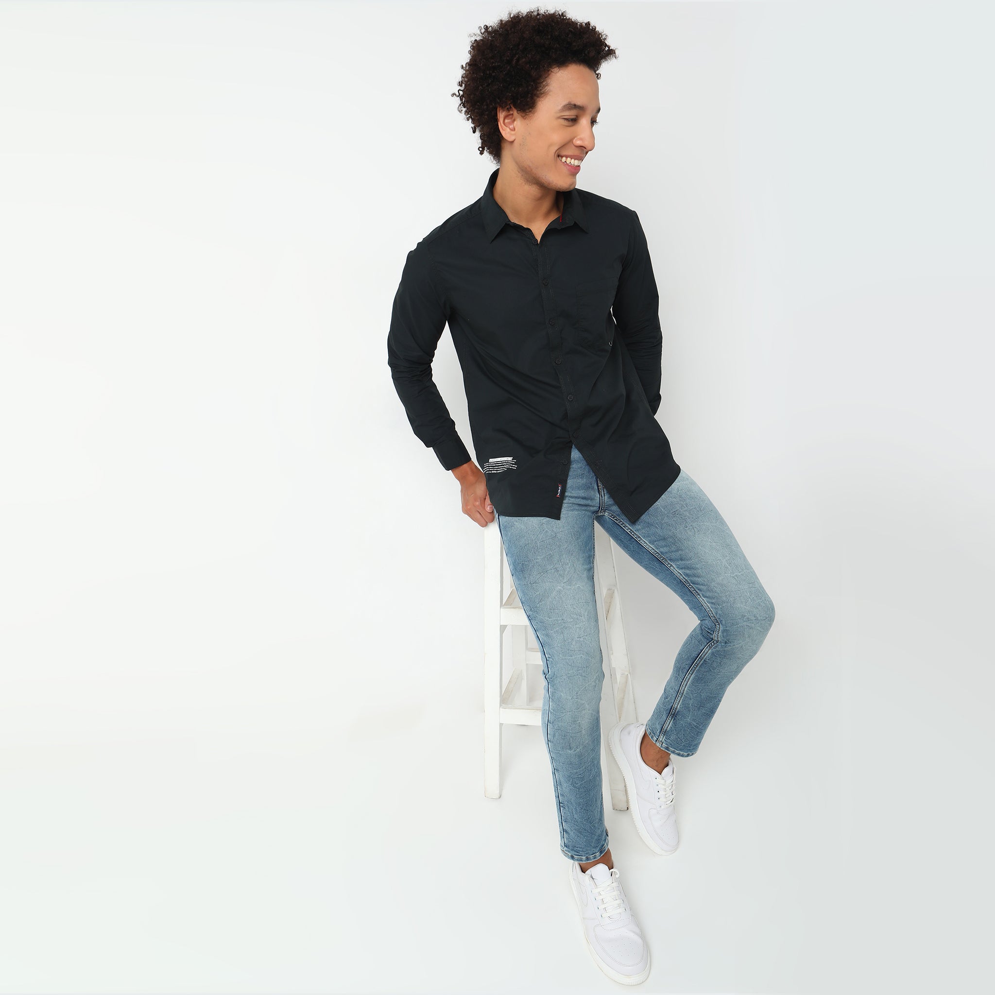 FreeSpirit® Premium Cotton Poplin Double Stitched Shirt - Regular Fit Men's Casual Button Down for Work & Everyday Wear