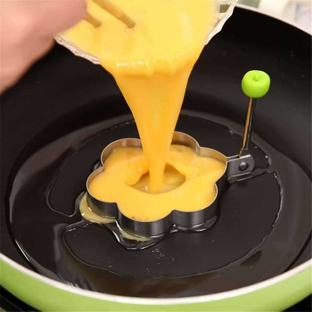 Mayata 5-Piece Stainless Steel Egg Ring Set - Pancake, Omelette & Fried Egg Shaper Molds - Non-Stick Cooking Tools for Perfect Breakfast - Ideal for Kitchen, Camping & Brunch Preparation