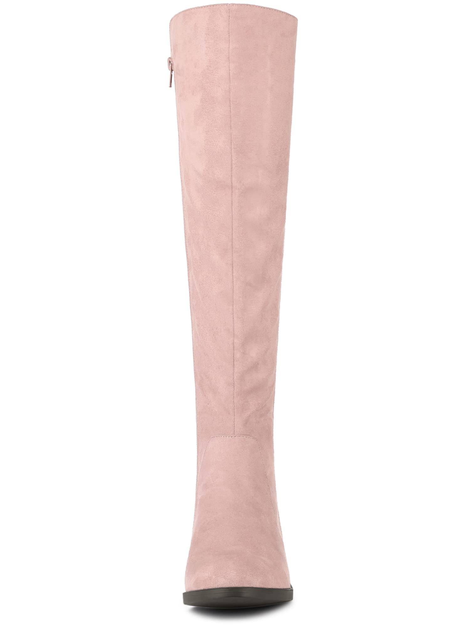 Allegra K Women's Side Zipper Chunky Heel Knee High Boots - Stylish Winter & Fall Fashion Boots for Casual Outfits, Office Wear & Night Out