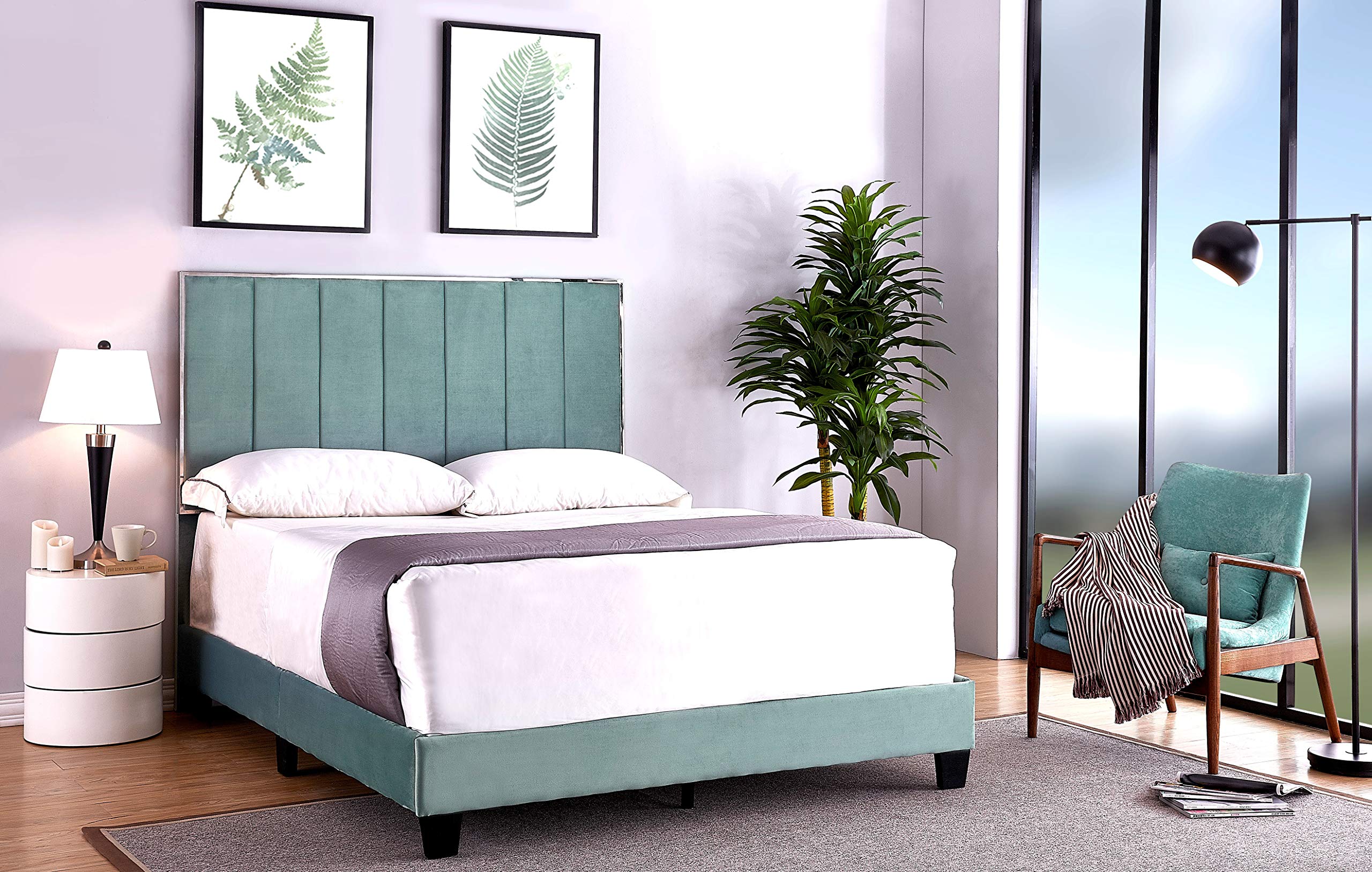 Ronona Mid Century Modern Upholstered Platform Bed Frame - Full Size 78.25