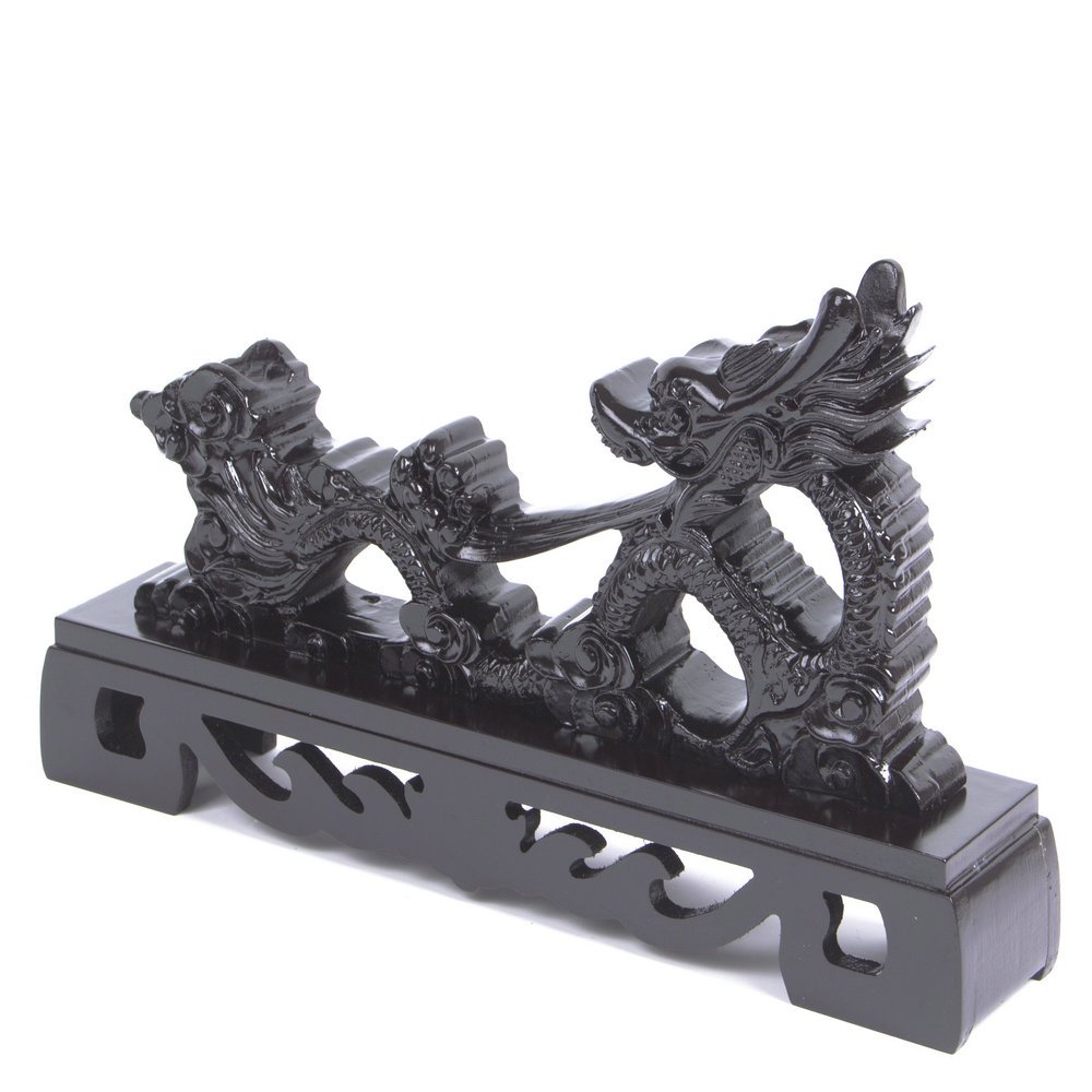 Premium Dragon Resin Katana Stand - Black Samurai Sword Holder for Katana, Wakizashi & Tanto - Perfect for Home Display, Martial Arts Dojo & Anime Collections