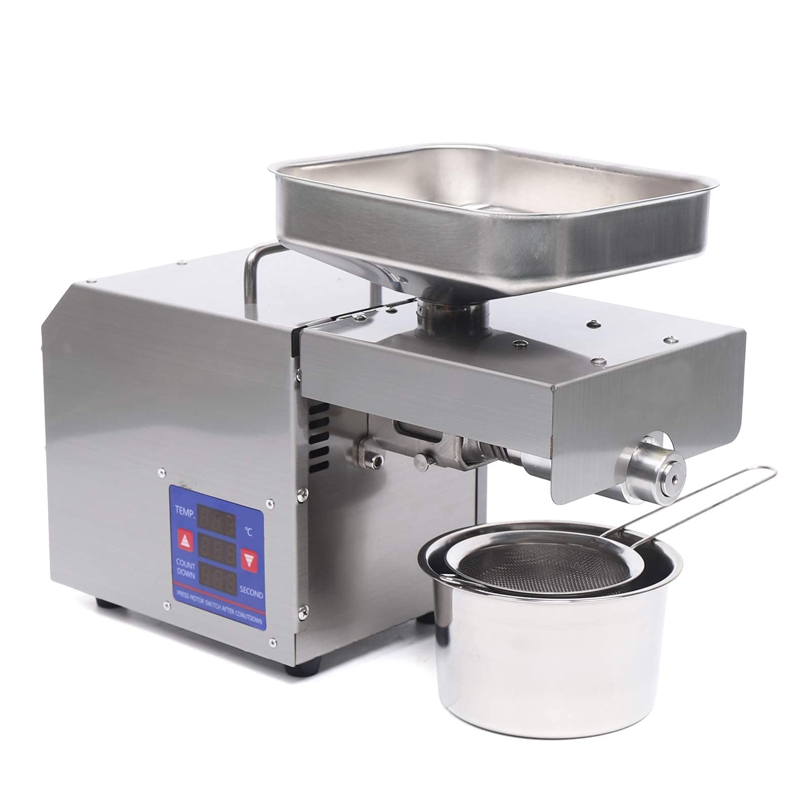 TBVECHI Automatic Oil Press Machine for Peanuts - Commercial Hot & Cold Oil Expeller Extractor - Perfect for Home, Restaurant, and Small Business Use