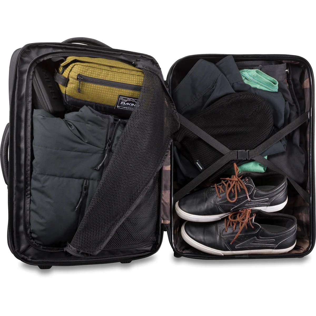 Dakine Status Roller Bag 42L Travel Luggage - Spinner Wheels, Durable Polyester, TSA Lock - Perfect for Air Travel, Business Trips & Adventure Vacations