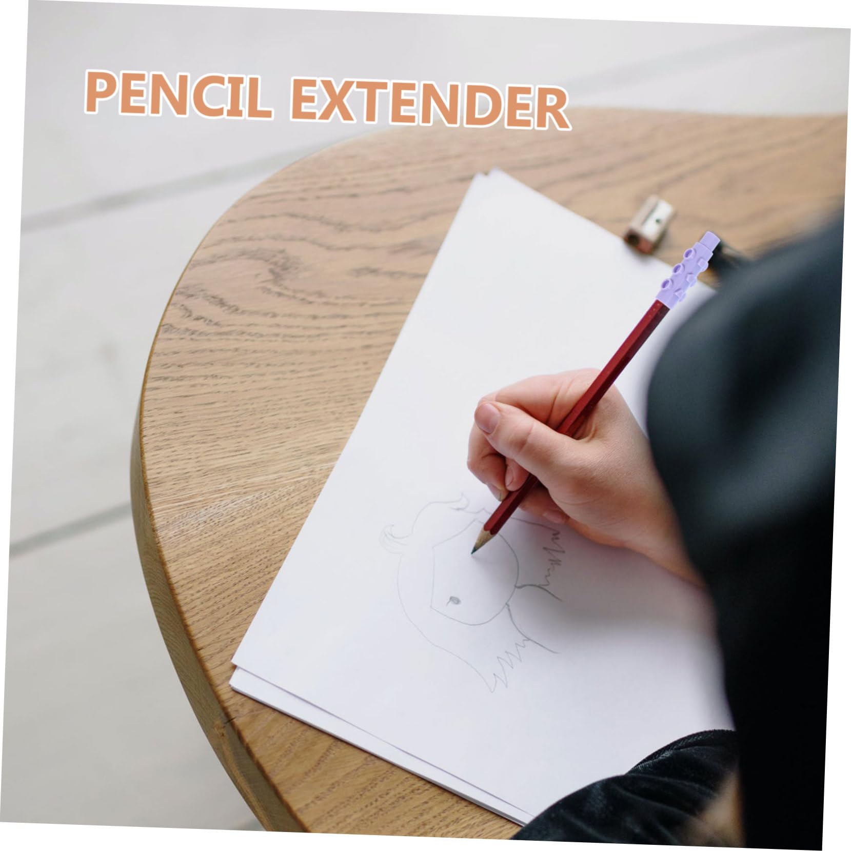 VILLCASE 8-Pack Pencil Tip Covers - Anti-Scratch, Extendable for Kids - School & Office Use